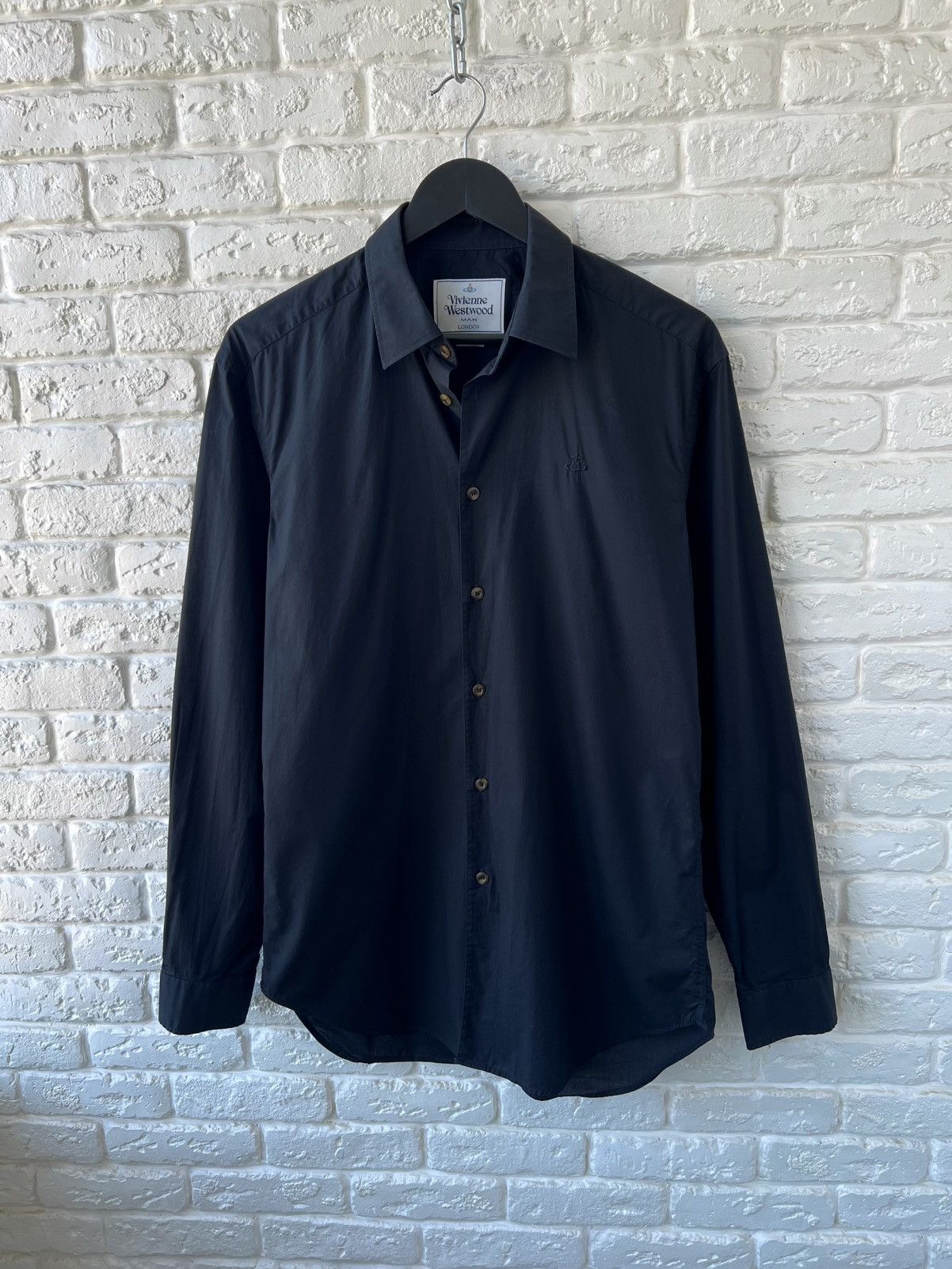 Vivienne Westwood Vivienne Westwood Black Logo Button Up Shirt Size US M / EU 48-50 / 2 - 1 Thumbnail