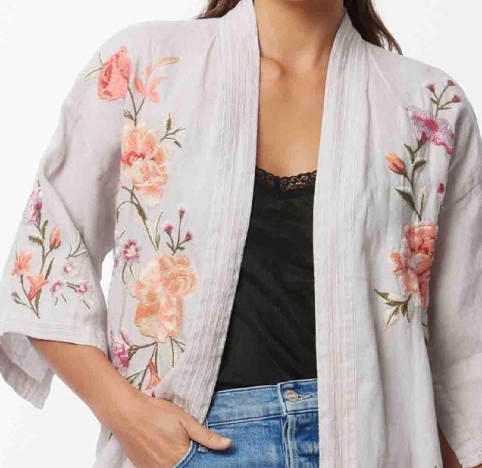 Johnny Was NEW Johnny Was XL 1X Linen Embroidered Kimono Cardigan Wrap Size XL / US 12-14 / IT 48-50 - 5 Thumbnail