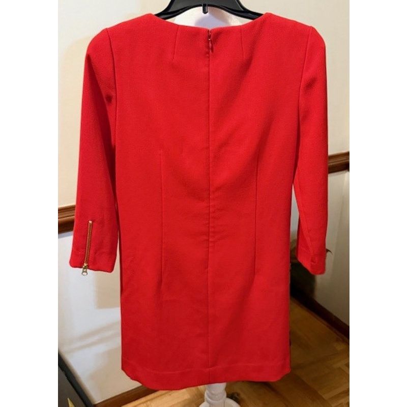 J.Crew J.Crew Red Sheath Dress Gold Zipper Detail 3/4 Sleeve Size 0 Size XS / US 0-2 / IT 36-38 - 10 Thumbnail