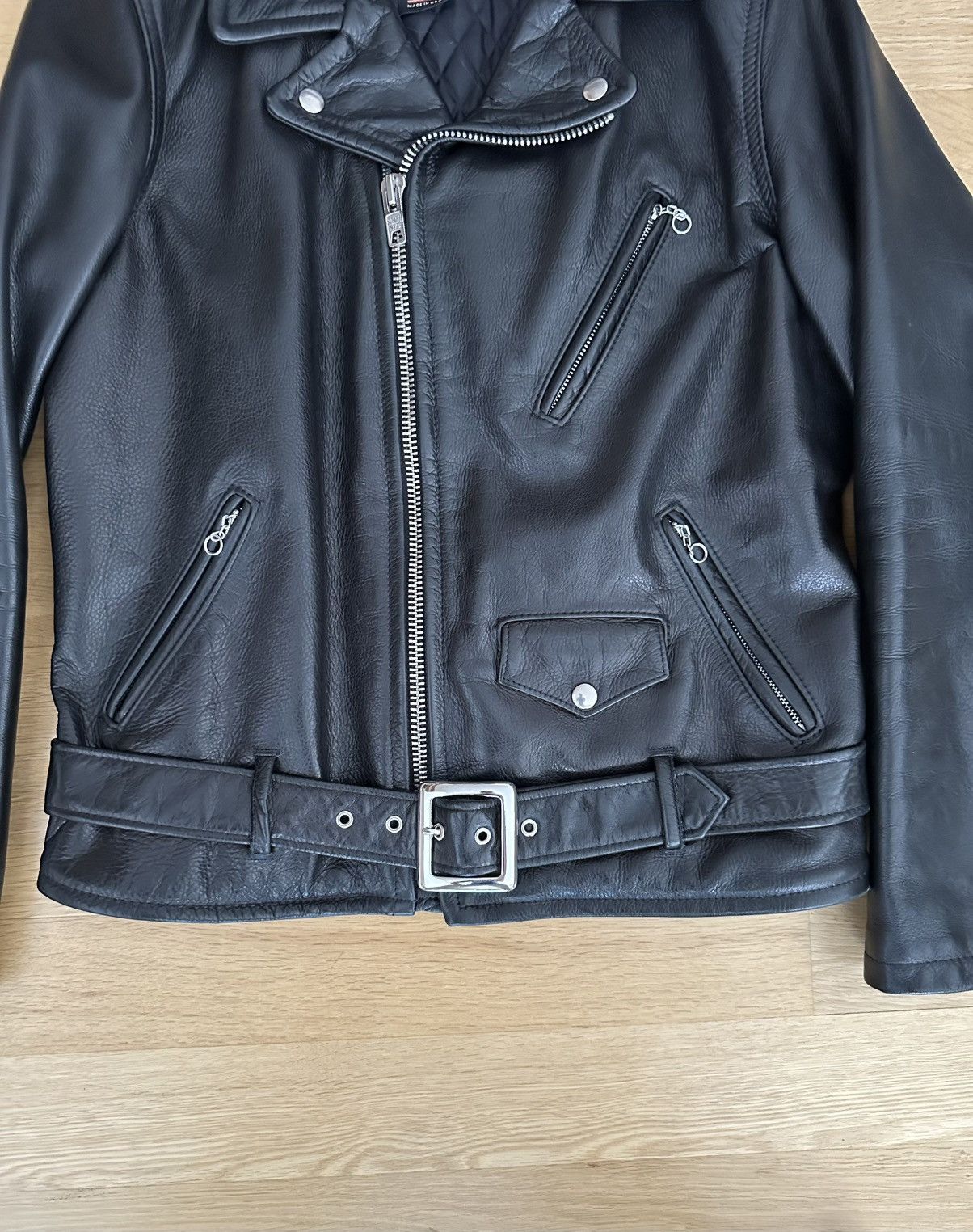 Schott 519 Pebbled Cowhide 'One Star' Perfecto Motorcycle Jacket Size US M / EU 48-50 / 2 - 8 Thumbnail