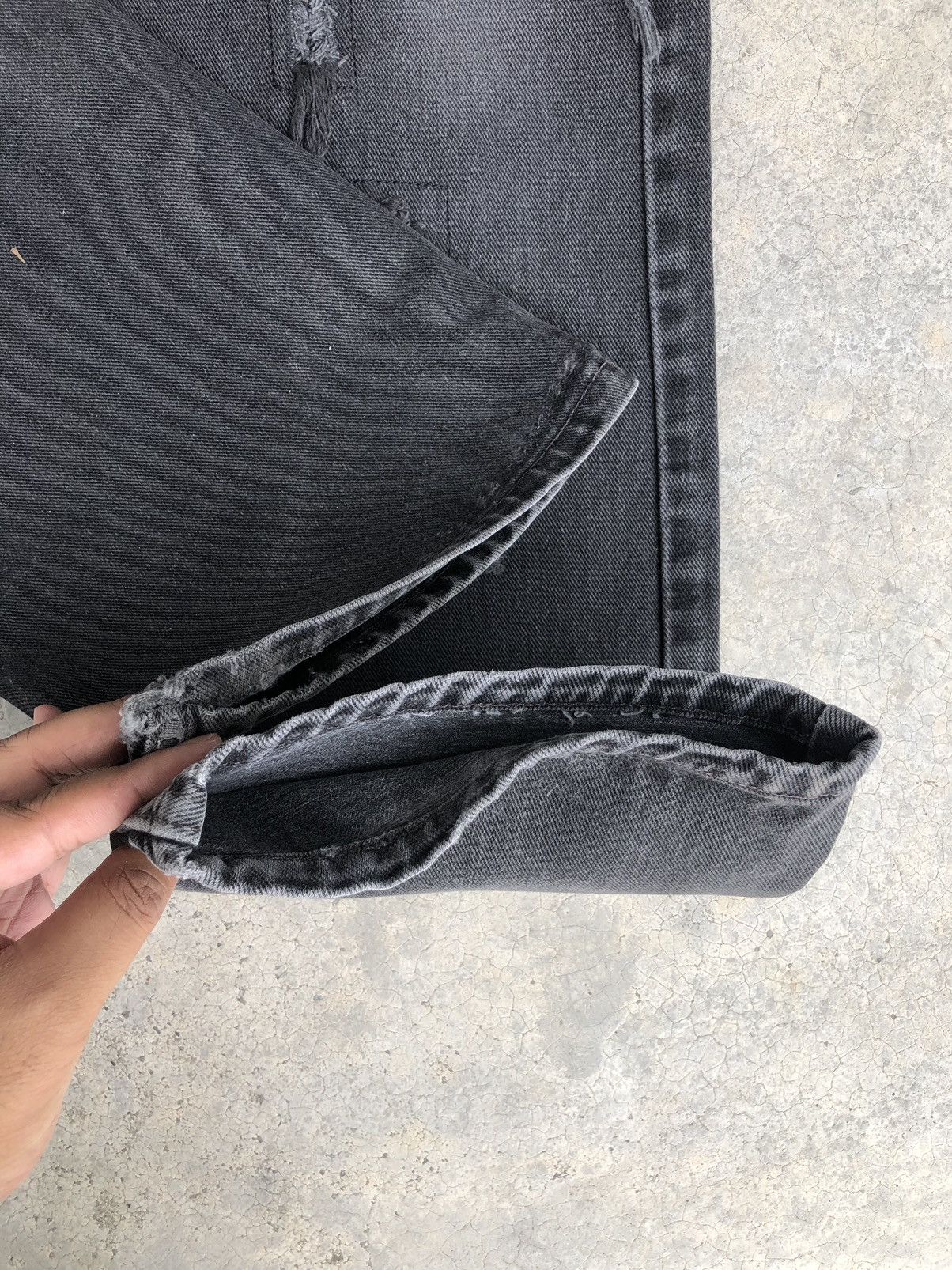 If Six Was Nine Vintage Levis 505 Patchwork Distressed Jeans Size US 33 - 15 Thumbnail