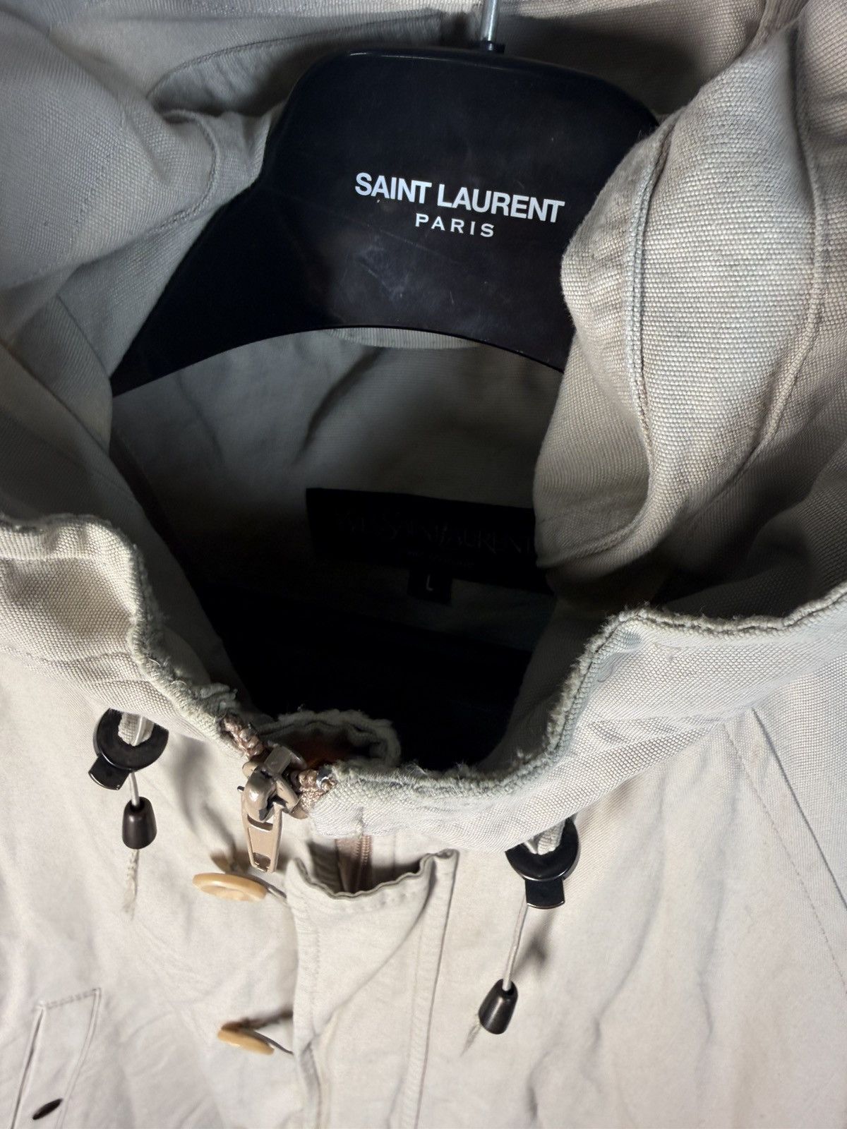 Yves Saint Laurent Beige YSL Jacket Parka Autumn Hooded Size US L / EU 52-54 / 3 - 17 Thumbnail