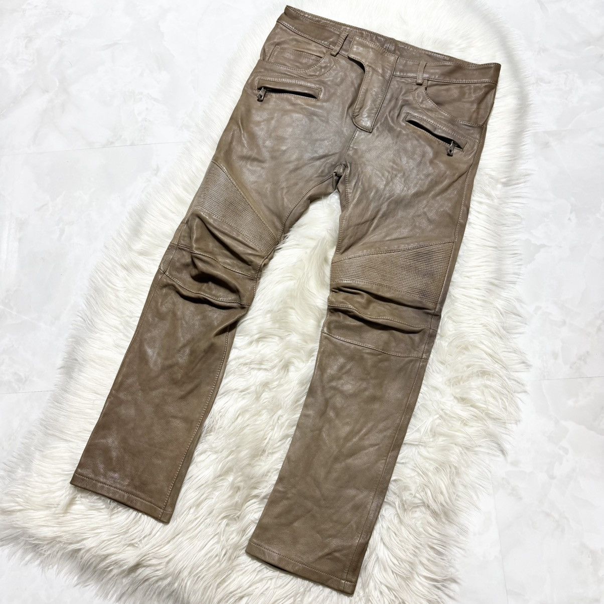 Balmain collection model, Balmain Homme leather biker pants Size US 32 / EU 48 - 3 Thumbnail