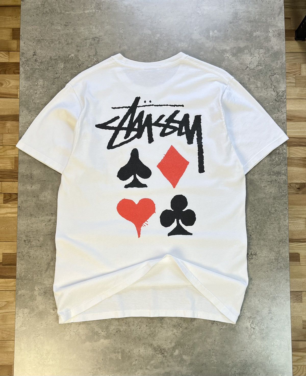 Pre-owned Stussy X Vintage Stussy Bicycle Cards T-shirt