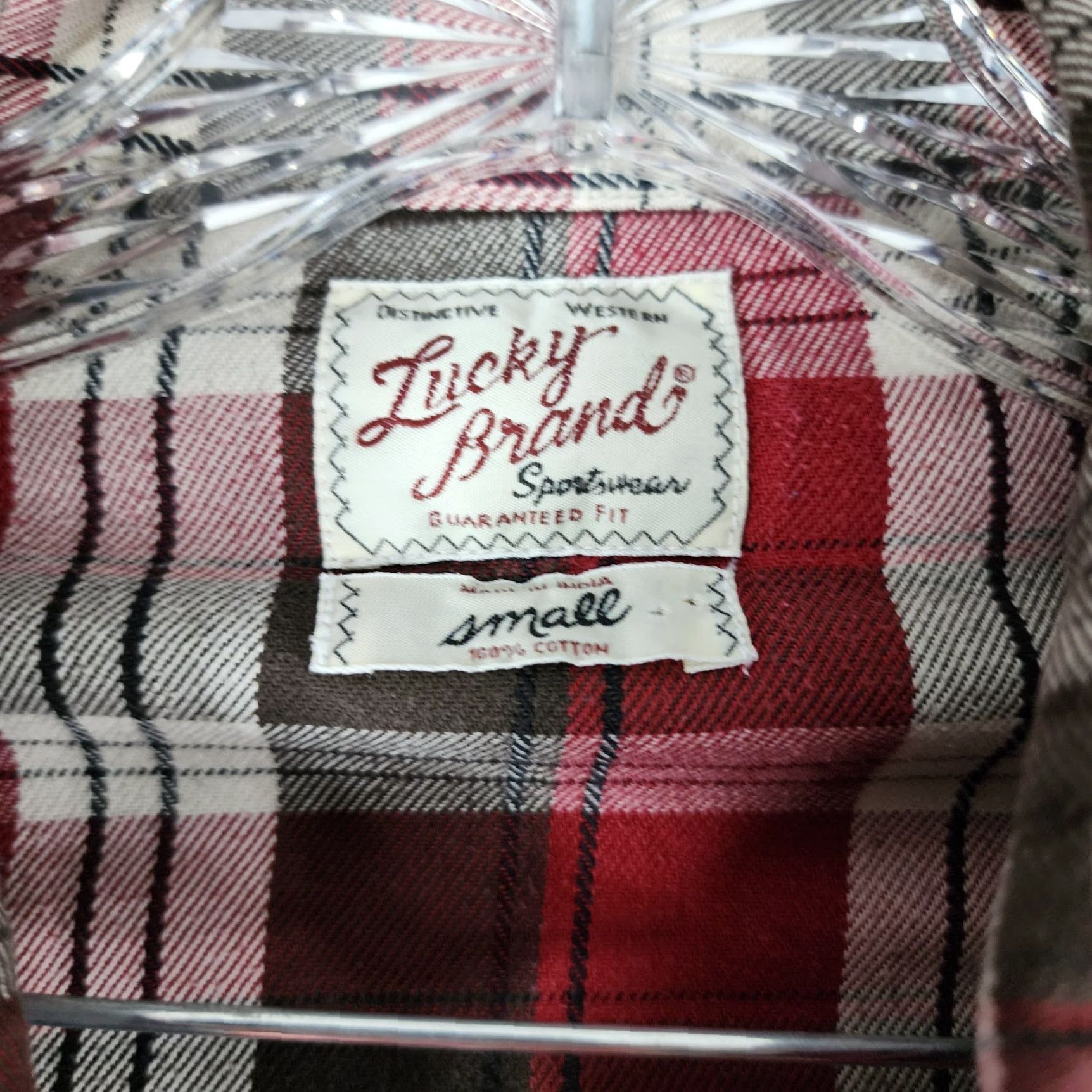Lucky Brand Lucky Brand Mens Red Plaid Long Sleeve Button-Up Size Small Size US S / EU 44-46 / 1 - 4 Thumbnail