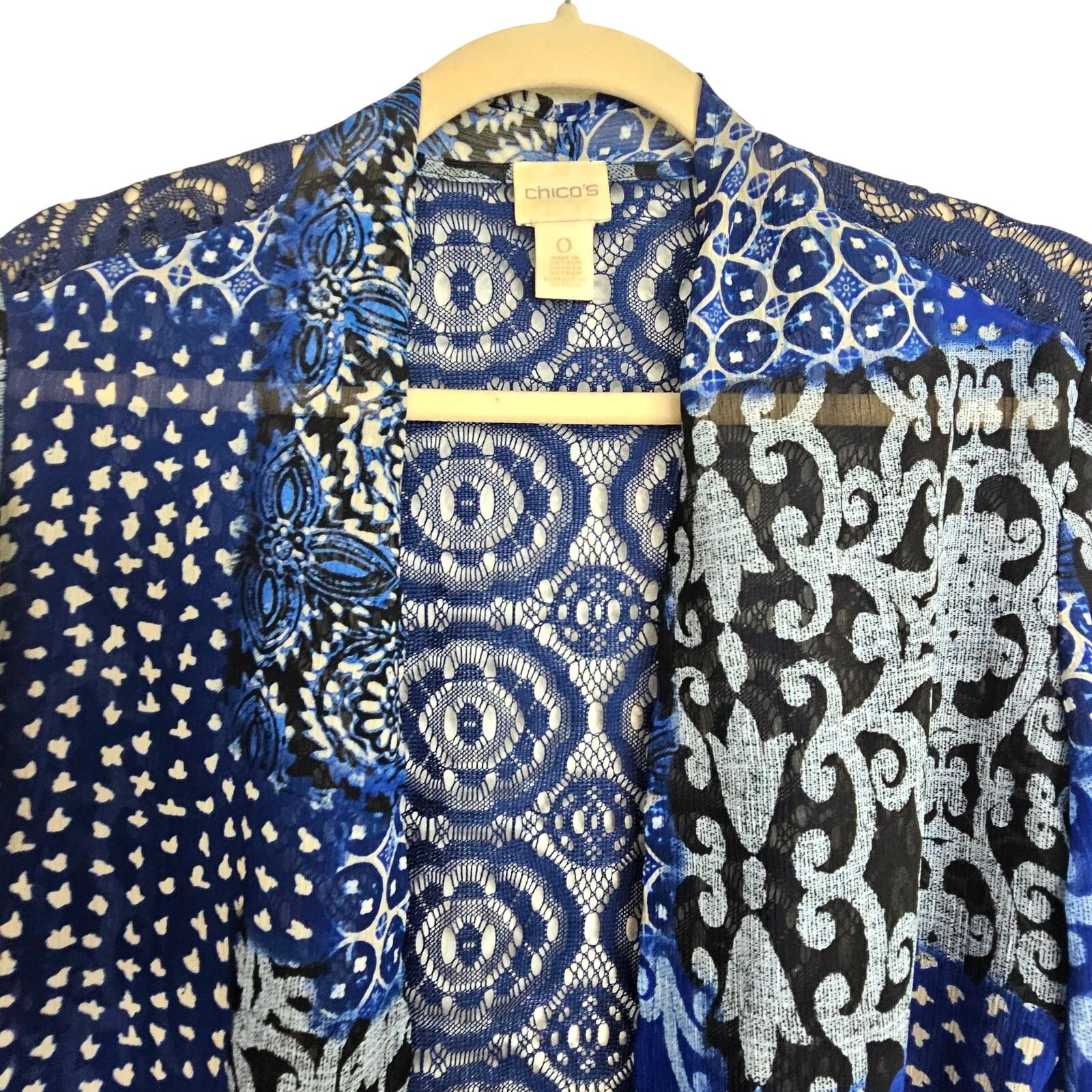 Chicos Chicos Floral Dream Lace Back Kimono Size S Duster Cardigan Size S / US 4 / IT 40 - 2 Thumbnail