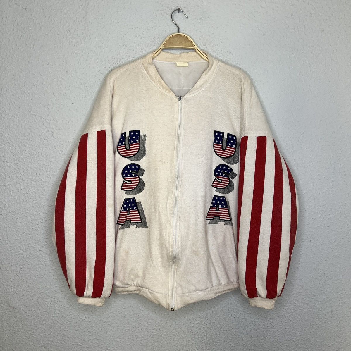 Vintage Vintage The American Way Varsity Bomber Jacket USA Flag 90s Size US L / EU 52-54 / 3 - 2 Thumbnail