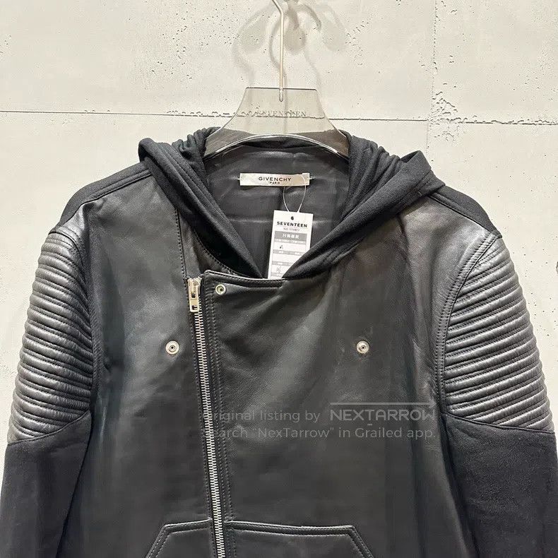Givenchy Givenchy Black Space Cotton and Leather Hooded Jacket Size US M / EU 48-50 / 2 - 2 Thumbnail