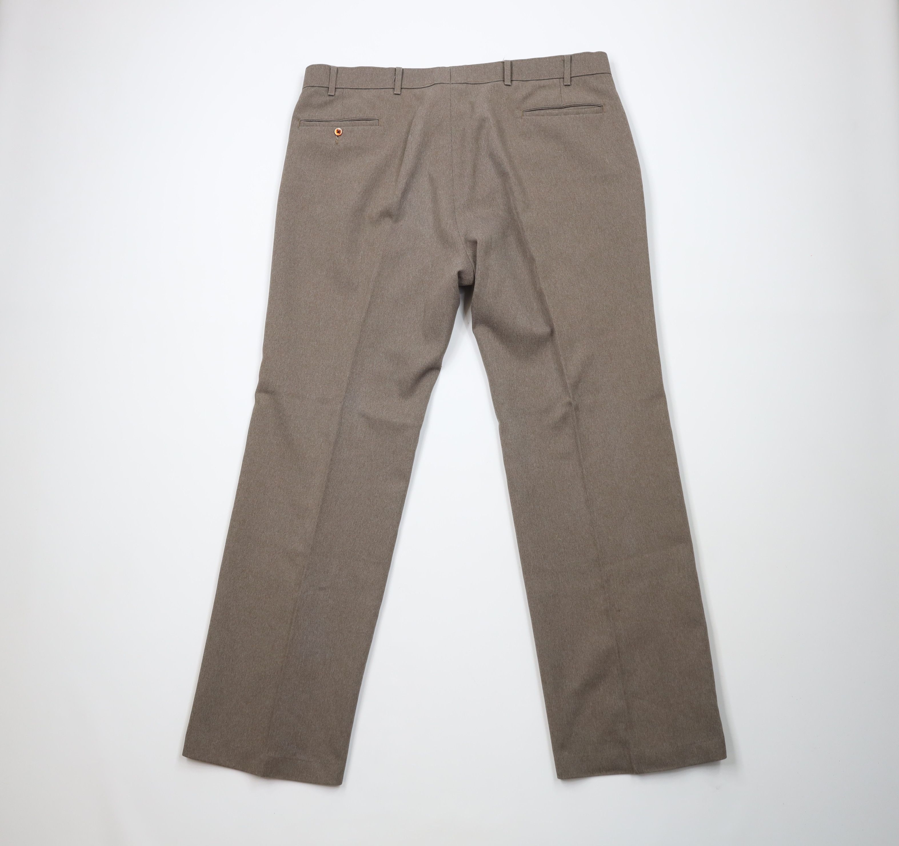 Levi's Vintage 70s Levis Knit Wide Leg Bell Bottoms Pants Brown USA Size US 40 / EU 56 - 11 Thumbnail