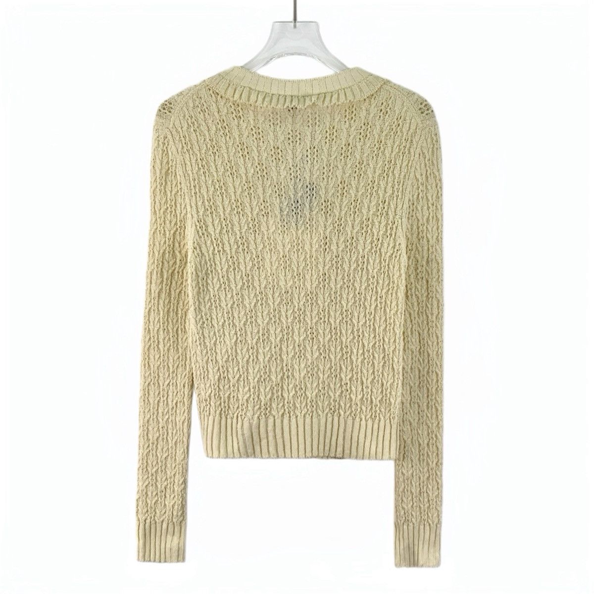 Chanel Chanel Beige Cable Knit Long Sleeve Knit Cardigan K26WX Size XS / US 0-2 / IT 36-38 - 2 Thumbnail