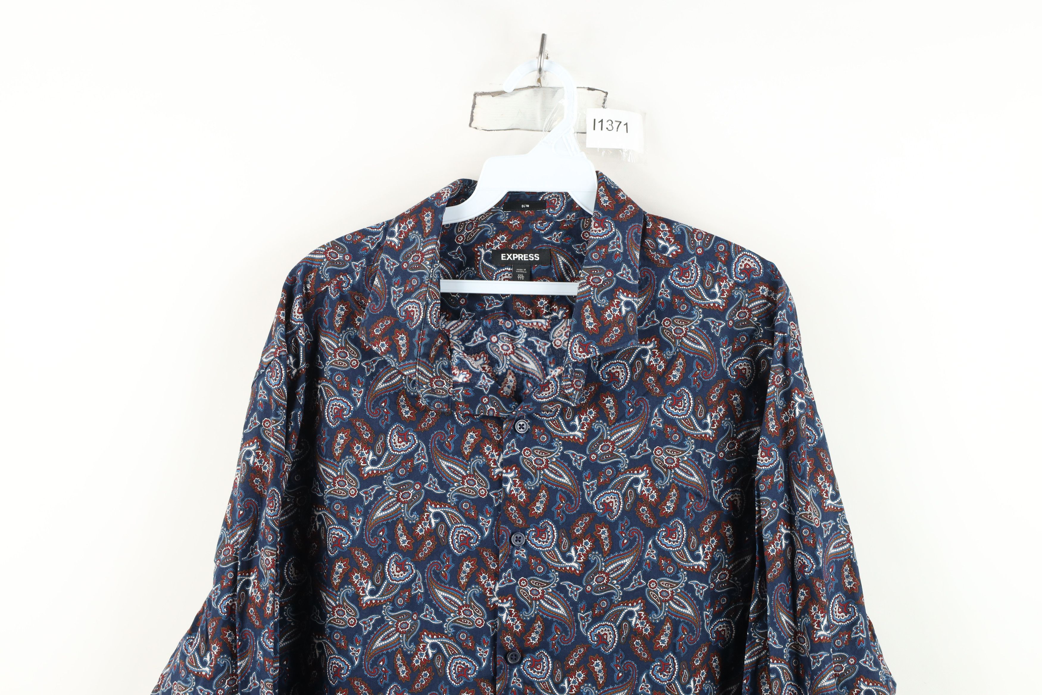 Express Express Slim Paisley Geometric Collared Button Shirt Cotton Size US XXL / EU 58 / 5 - 2 Thumbnail