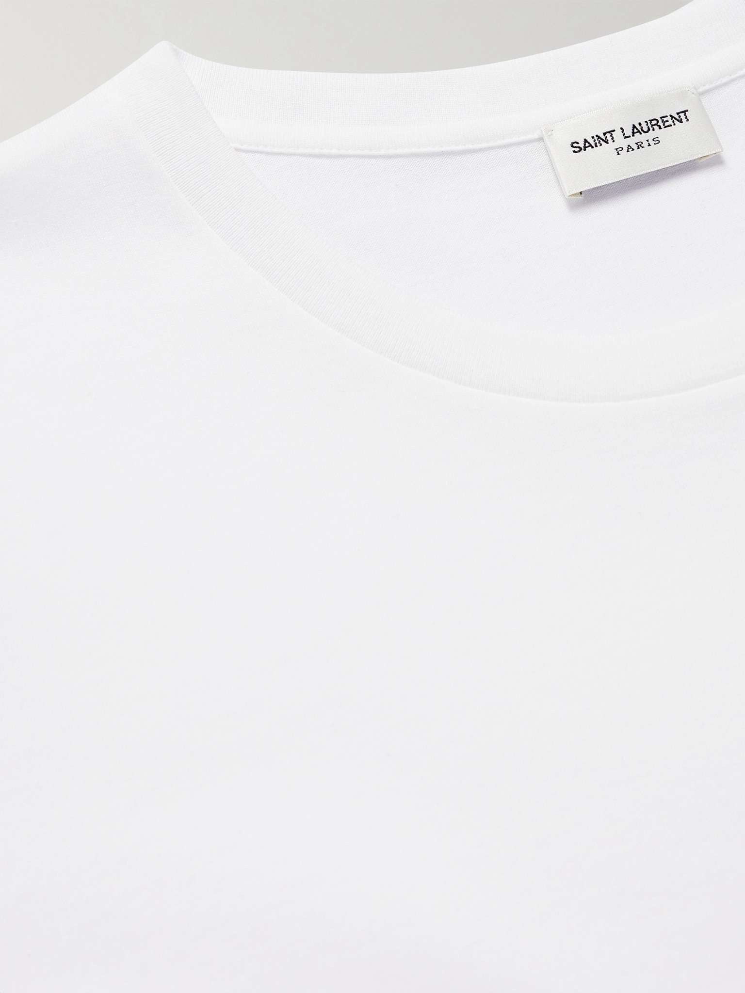Saint Laurent Paris o1tr1nto0325 Logo Print T-Shirt in White Size US S / EU 44-46 / 1 - 6 Thumbnail