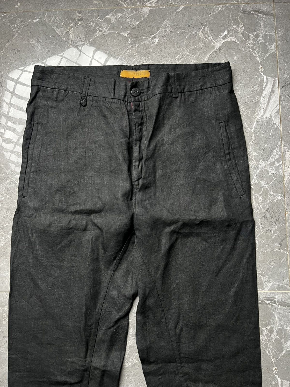 Layer-0 Layer-0 Five Pocket Black Linen Trousers Pants Size US 32 / EU 48 - 3 Thumbnail