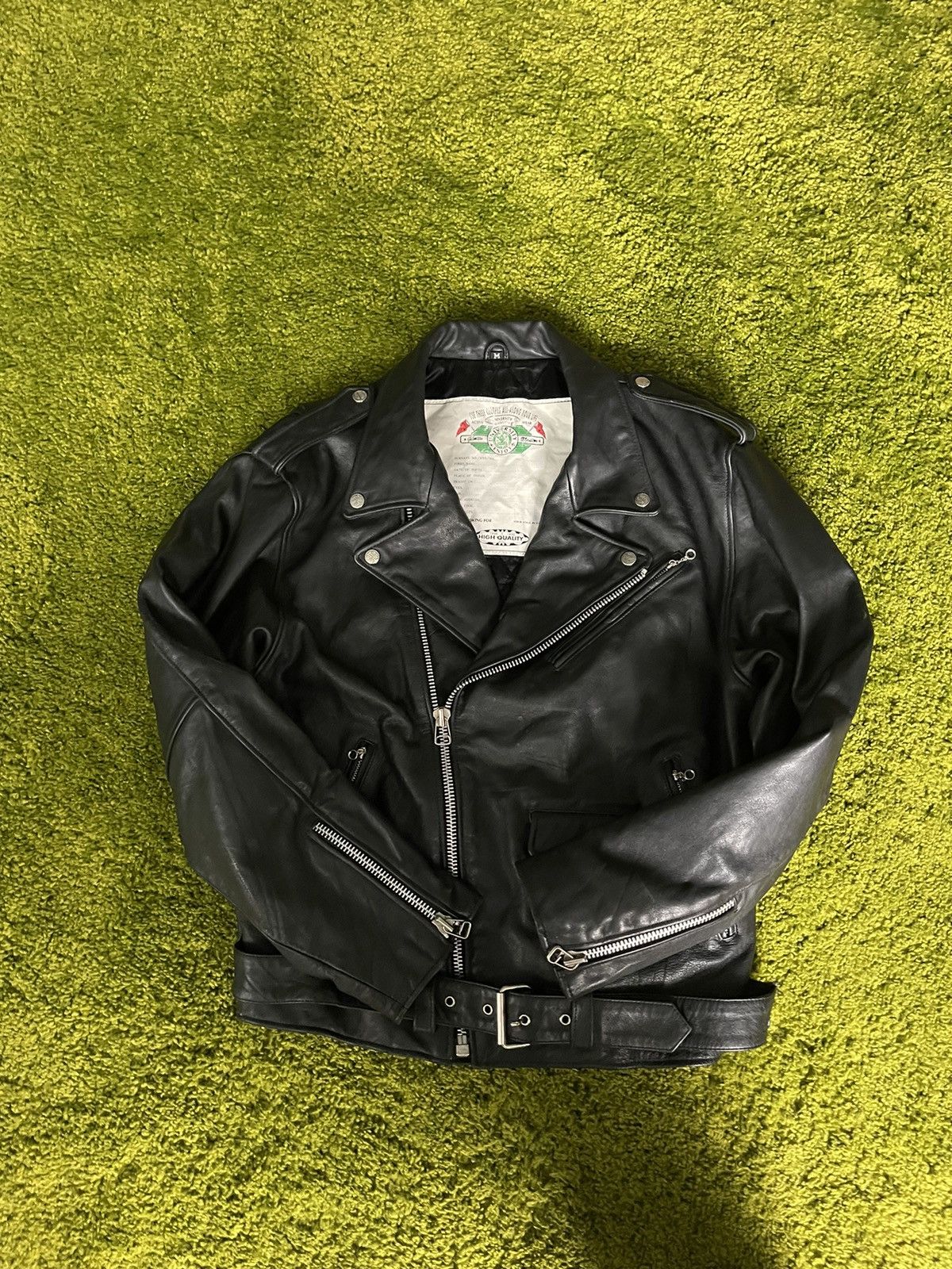 Vintage Ghetto Blaster 90s vintage leather biker jacket Size US M / EU 48-50 / 2 - 2 Thumbnail
