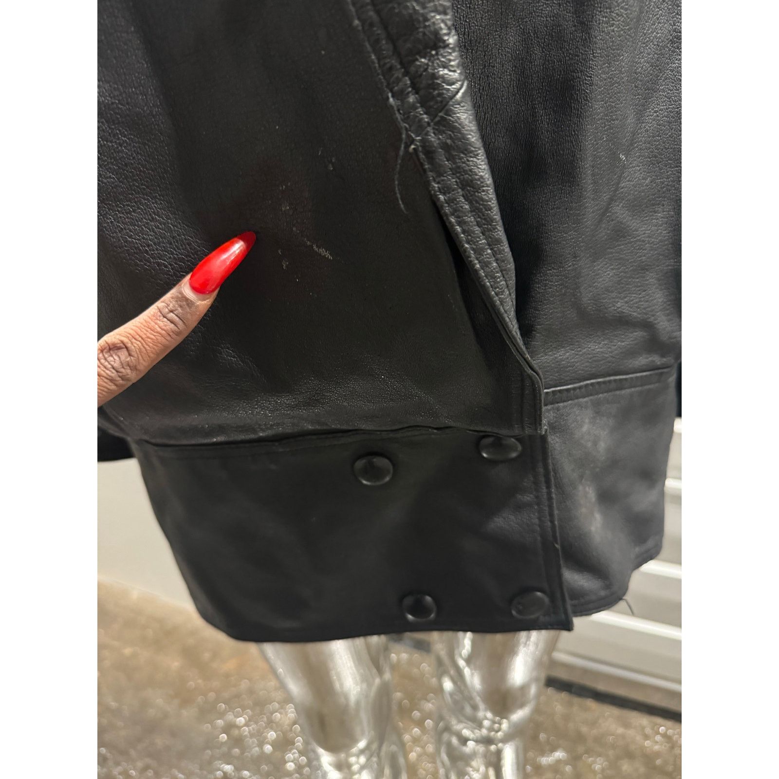 Vintage VTG LEATHER COAT Size XL / US 12-14 / IT 48-50 - 4 Thumbnail