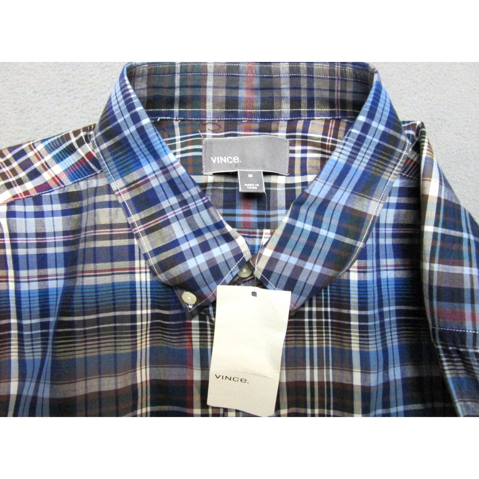 Vince Vince Shirt Mens M Blue Red Multicolor Plaid Casual Pocket Button Down Size US M / EU 48-50 / 2 - 6 Thumbnail