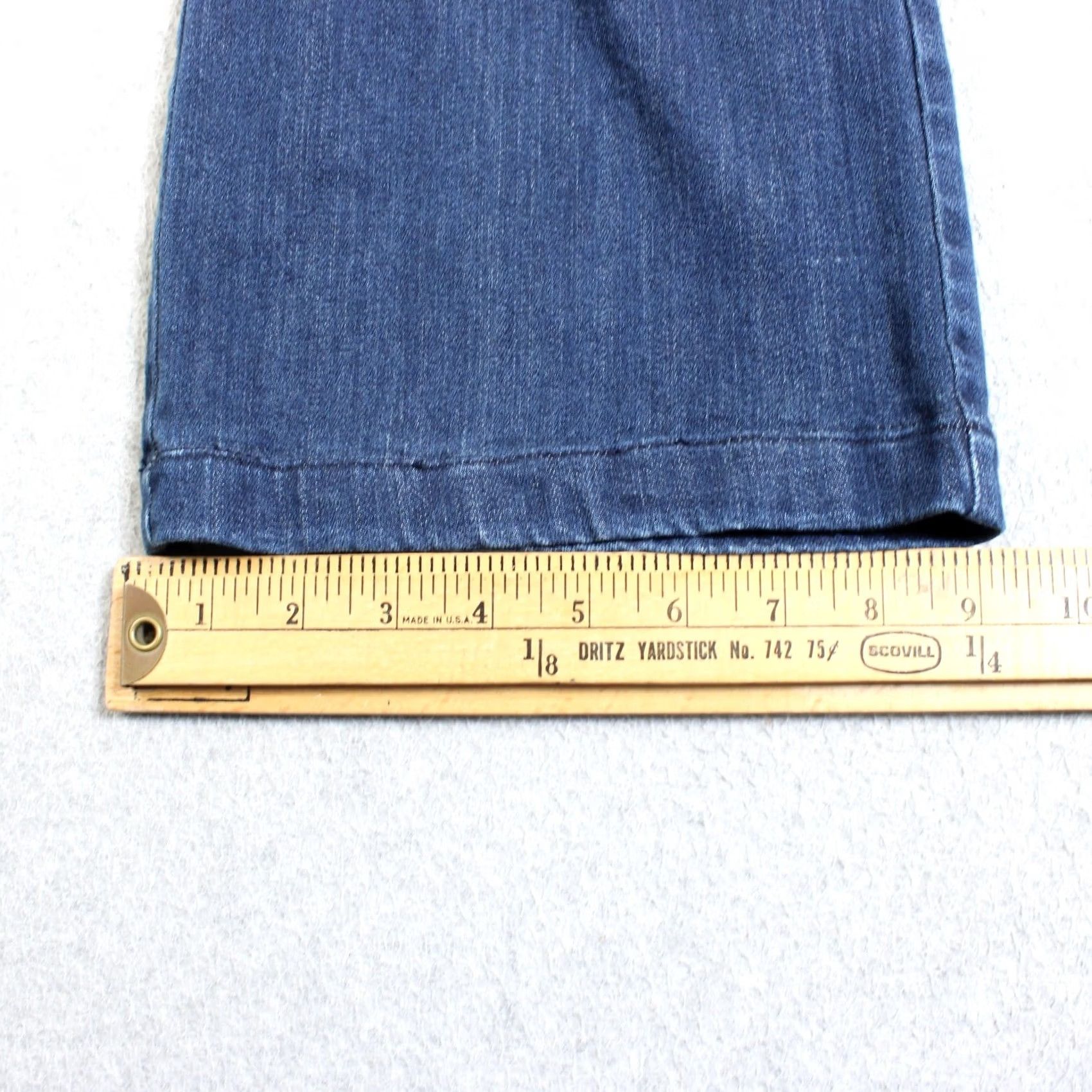 J. Jill J Jill Jeans Women 4 Tall Blue Dark Wash Mid Rise Full Wide Leg Stretch Denim Size 27" / US 4 / IT 40 - 7 Thumbnail