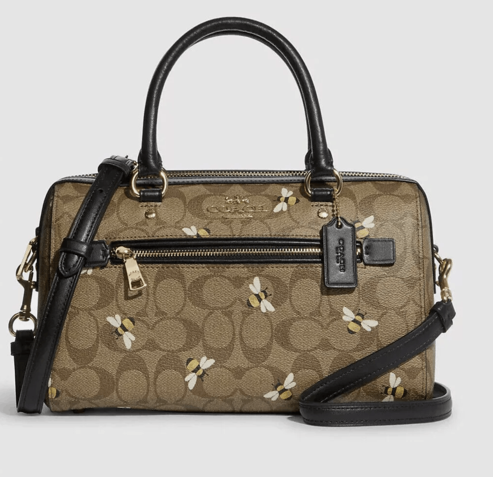 Coach Rowan Satchel Bag In Signature Canvas With Bee Print C8591 Size ONE SIZE - 10 Thumbnail