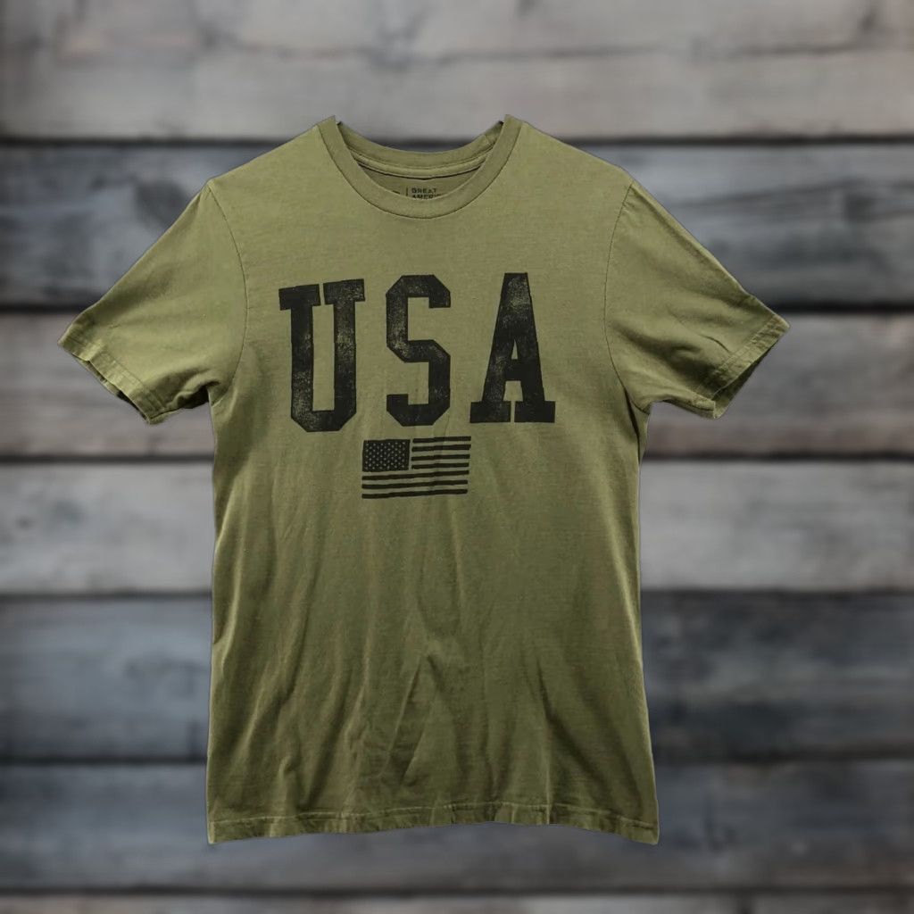 Greats VINTAGE Great American Lakes & Timber Mens T-Shirt USA Graphic Crew Neck Short Sleeve Green S Size US S / EU 44-46 / 1 - 1 Thumbnail