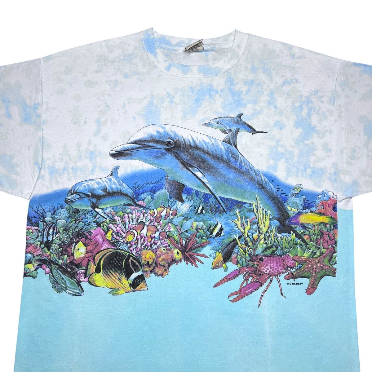 Habitat 1990s Dolphin Reef Habitat Nature Wrap Around Tie Dye Tee Size US XXL / EU 58 / 5 - 5 Thumbnail