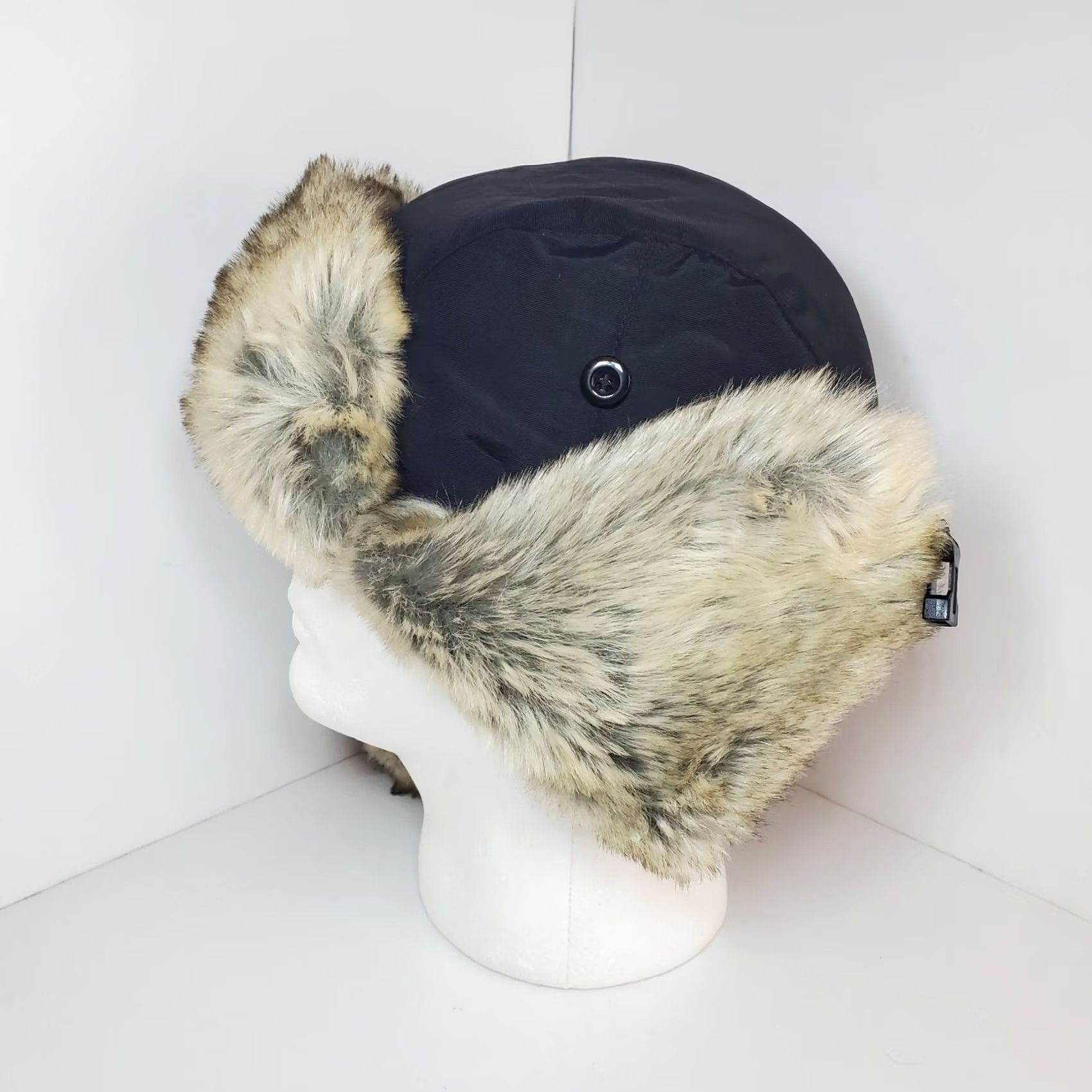 Vintage VINTAGE Scala Mens S/M Aviator Bomber Faux Fur Hat Cap Adjustable Black 90s Outdoor Ski Mens Size ONE SIZE - 4 Thumbnail