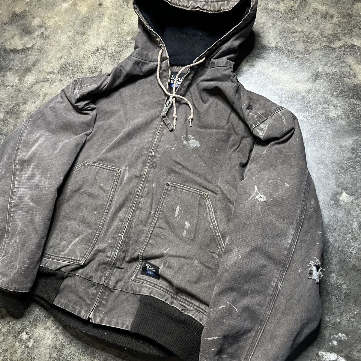 Vintage vintage carhartt style zip up distressed jacket Size US L / EU 52-54 / 3 - 3 Thumbnail