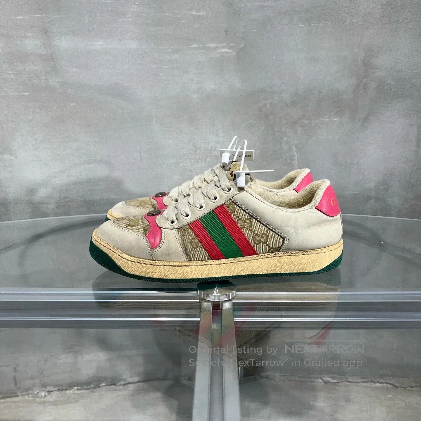 Gucci Guicci Dirty shoes with a pink tail Size US 6.5 / IT 36.5 - 3 Thumbnail