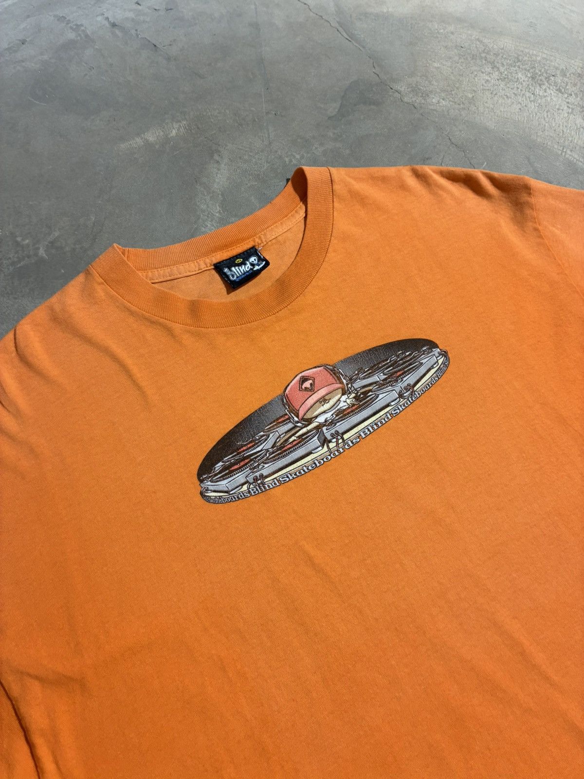 Blind Skateboards Vintage Blind Skateboards Ronnie Creager Orange T Shirt XL Size US XL / EU 56 / 4 - 2 Thumbnail