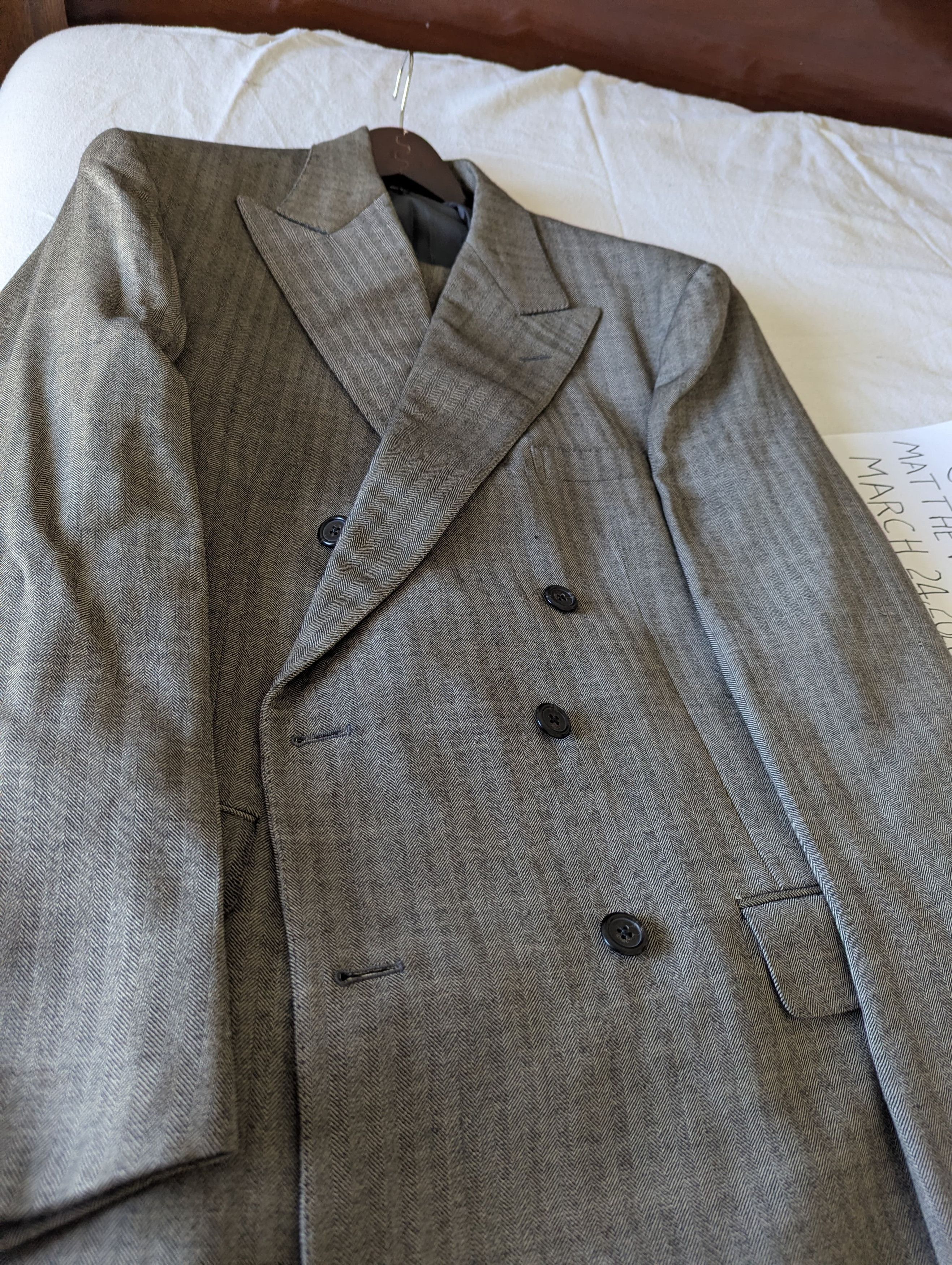 Polo Ralph Lauren Vintage Double Brested Suit Size 44L - 4 Thumbnail