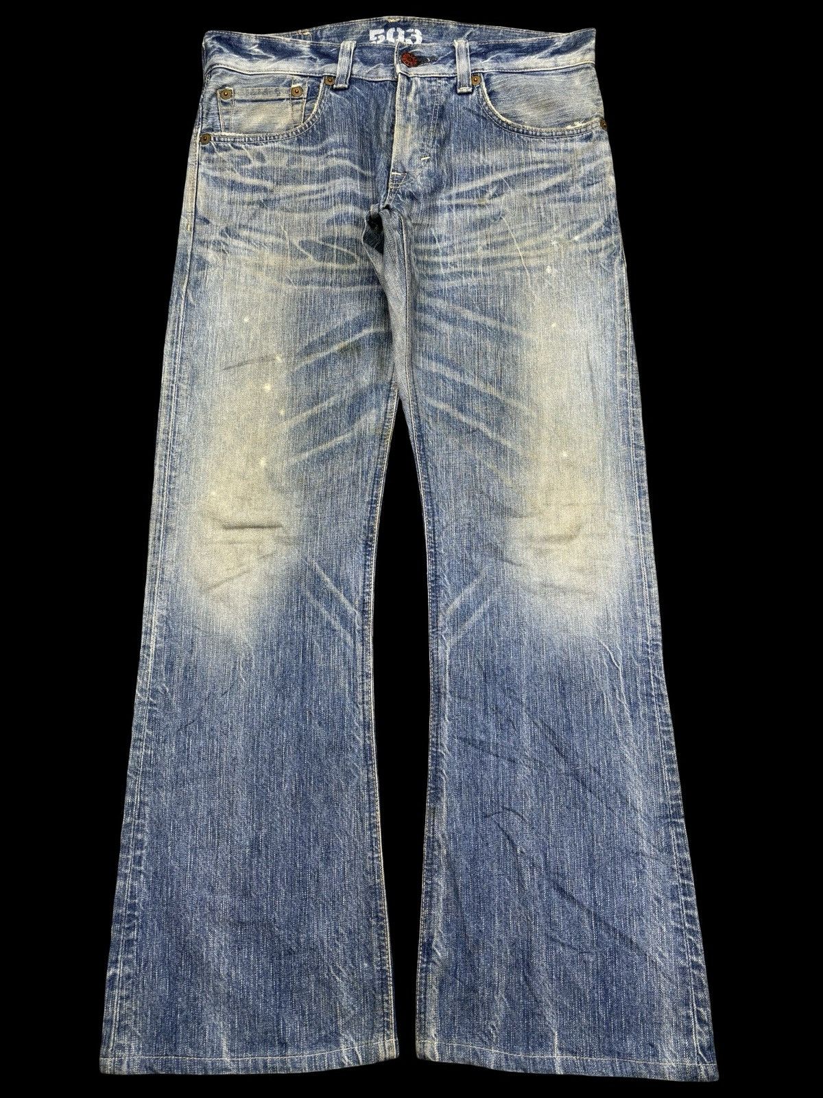 Edwin 💥Flare💥Edwin 503 Insane Fades Medium Wash Denim F910 Size US 33 - 1 Thumbnail