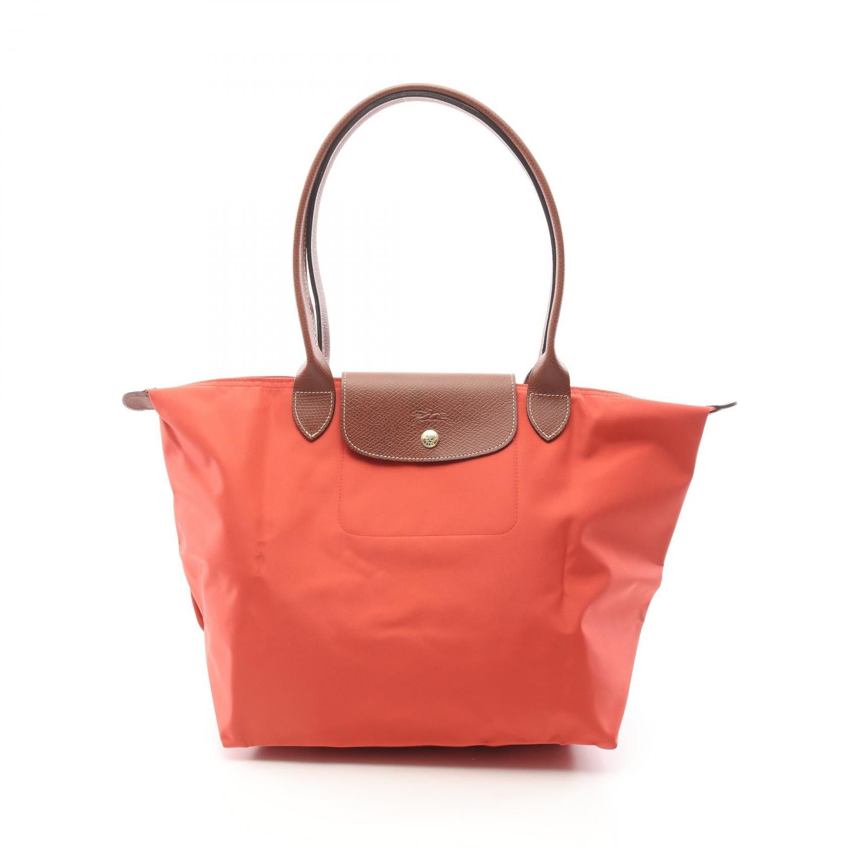 Longchamp Le Preage Original L Handbag Tote Bag Nylon Leather Red