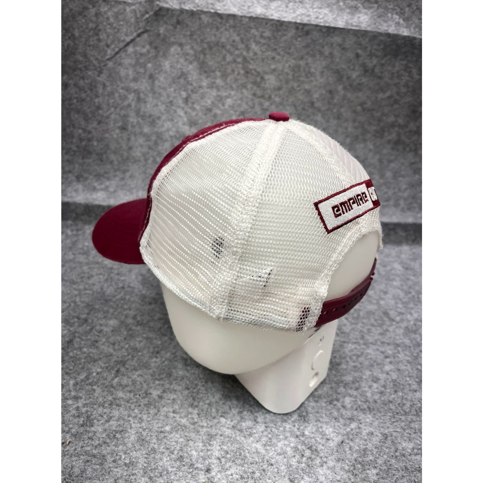 Vintage CAT Hat Cap Strap Back Adult Red Trucker Hat Cotton Polyester Twill Adjustable Lightweight Lined Casual Work Men Mens Size ONE SIZE - 5 Thumbnail