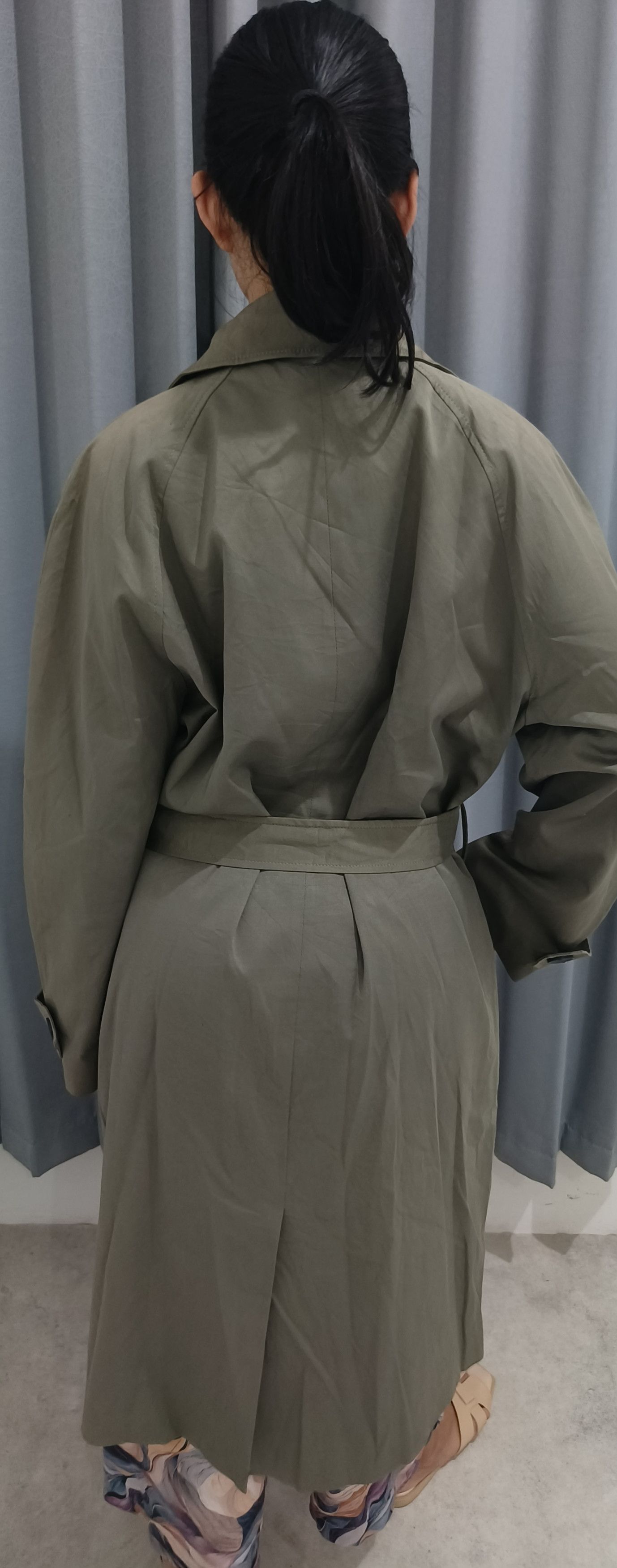 Other ANDEW Women's Green Belted Trench Coat / Spy Coat Size L / US 10 / IT 46 - 11 Thumbnail