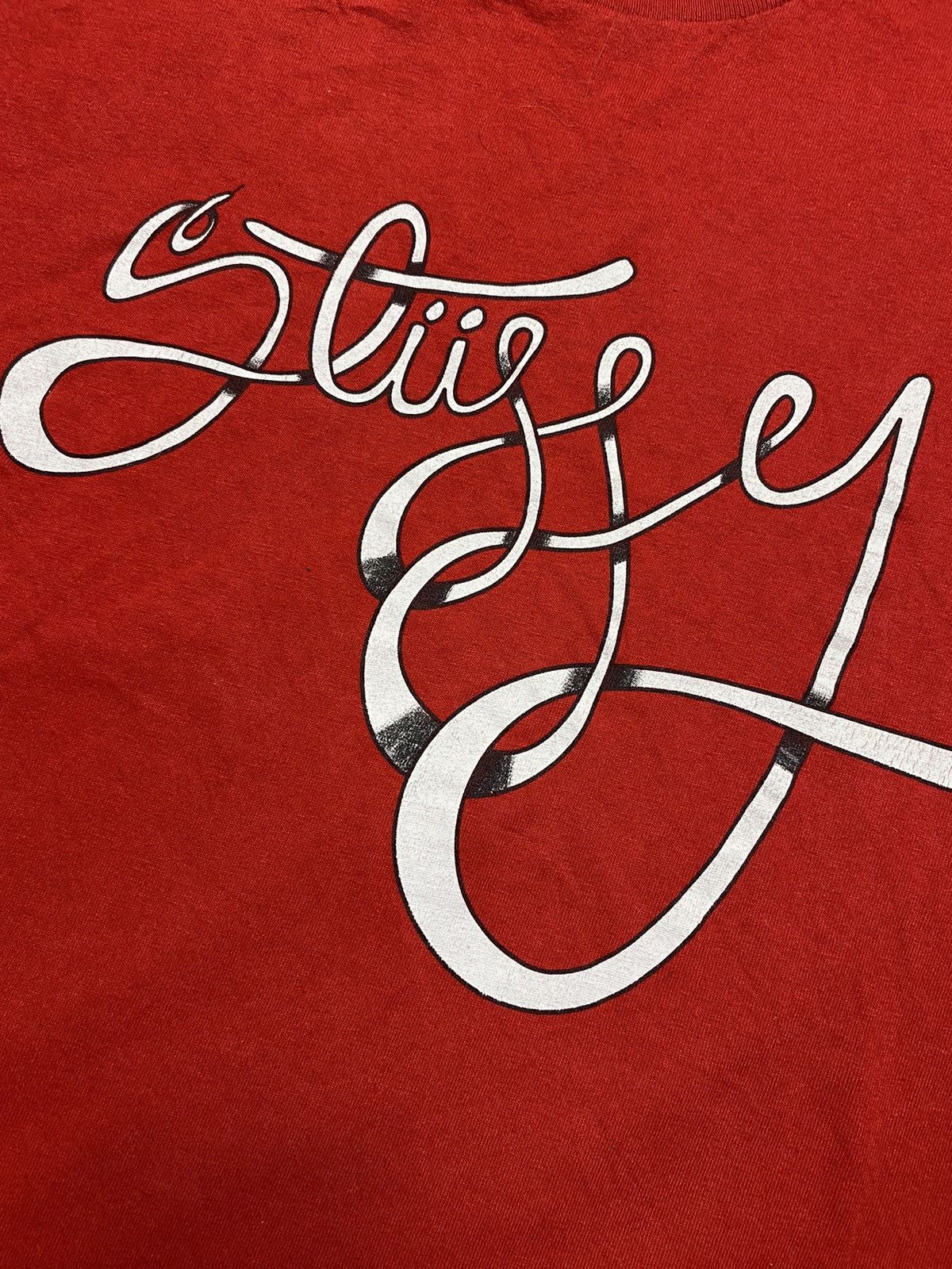 Stussy Stussy vintage 90s rare red tee big logo spellout streetwear Size US XL / EU 56 / 4 - 2 Thumbnail