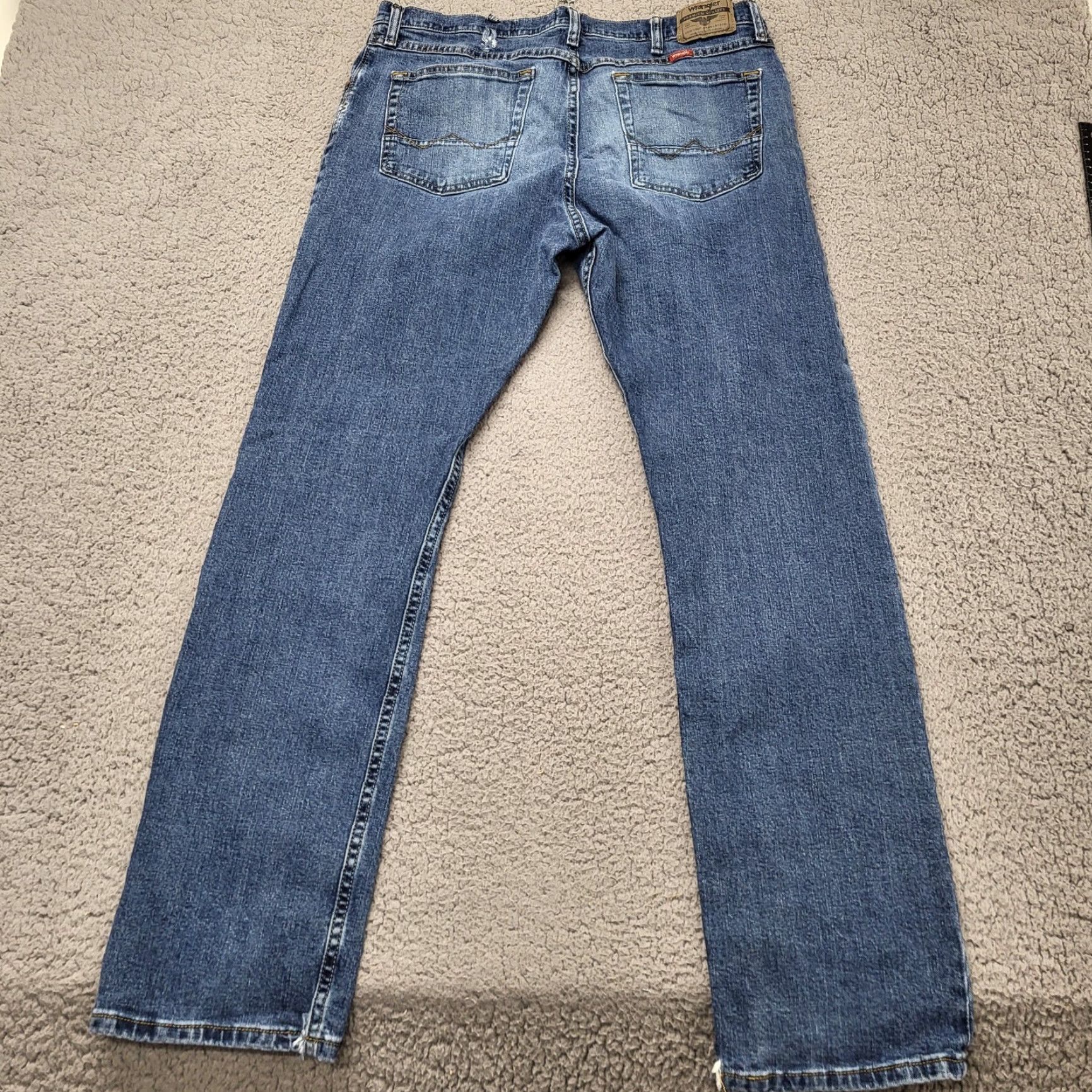 Wrangler Wrangler Jeans Mens 36x32 Denim Slim Straight Blue Stretch 5-Pocket Cowboy Cut Wrangler Cowboy Cut Mens Jeans Size US 36 / EU 52 - 3 Thumbnail