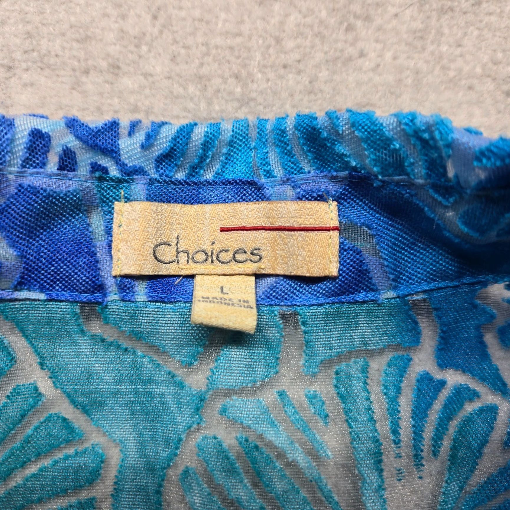 Vintage Choice Blue Shell Beach Swim Top Sheer Cover-up Roll Sleeve Women's L Large Shirt Casual Beachwear Size L / US 10 / IT 46 - 3 Thumbnail