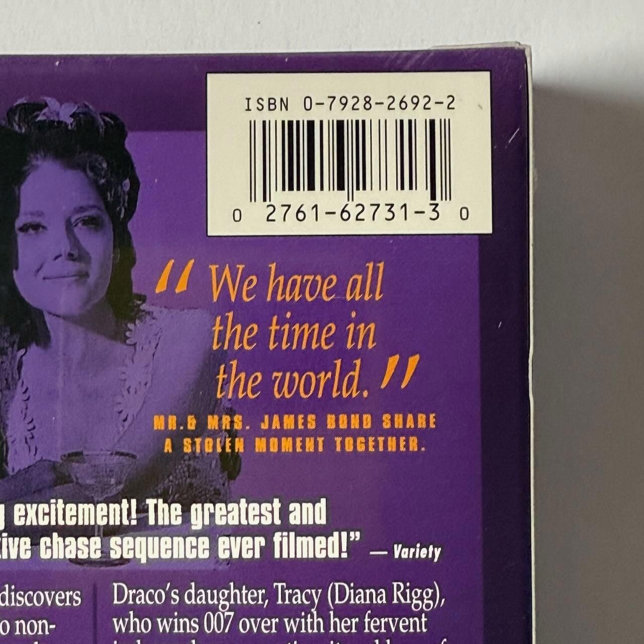 Other On Her Majesty's Secret Service VHS 1995 James Bond DS Size ONE SIZE - 4 Thumbnail