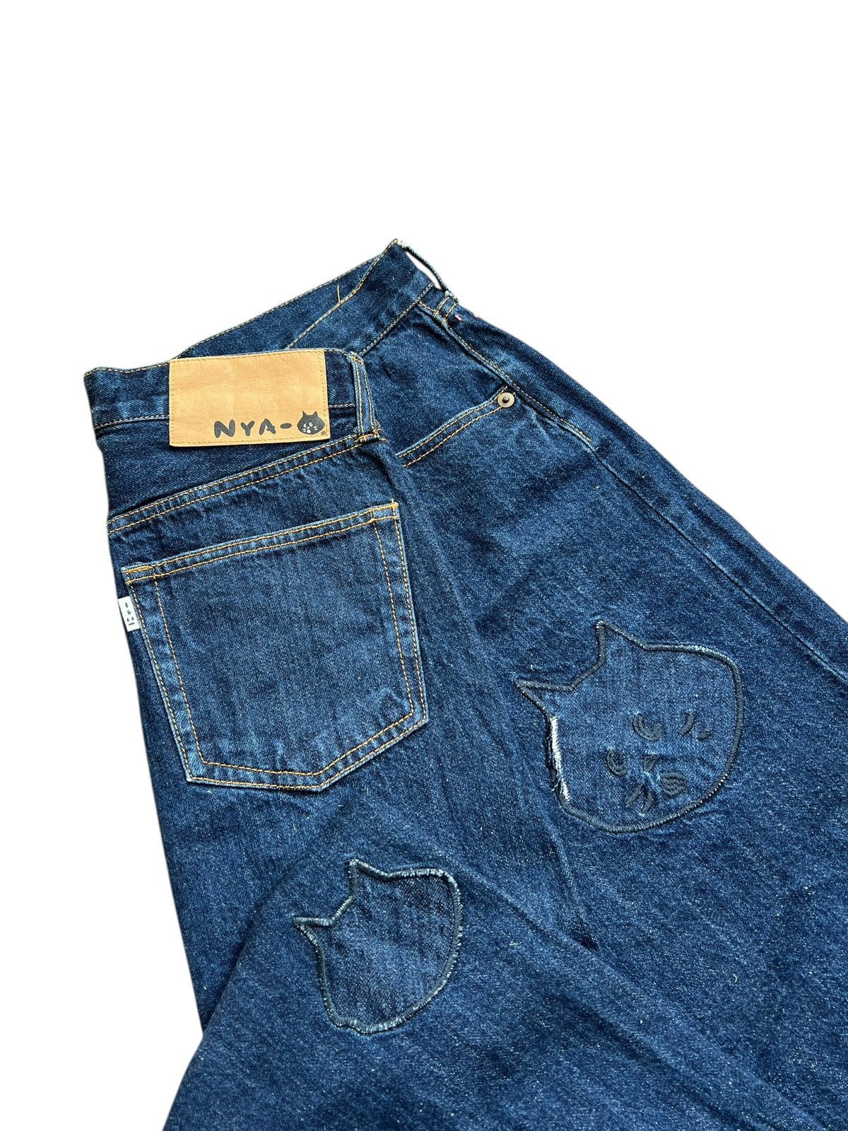 Ne-Net Ne-Net Embroidery Cat Indigo Jeans Size US 32 / EU 48 - 1 Thumbnail