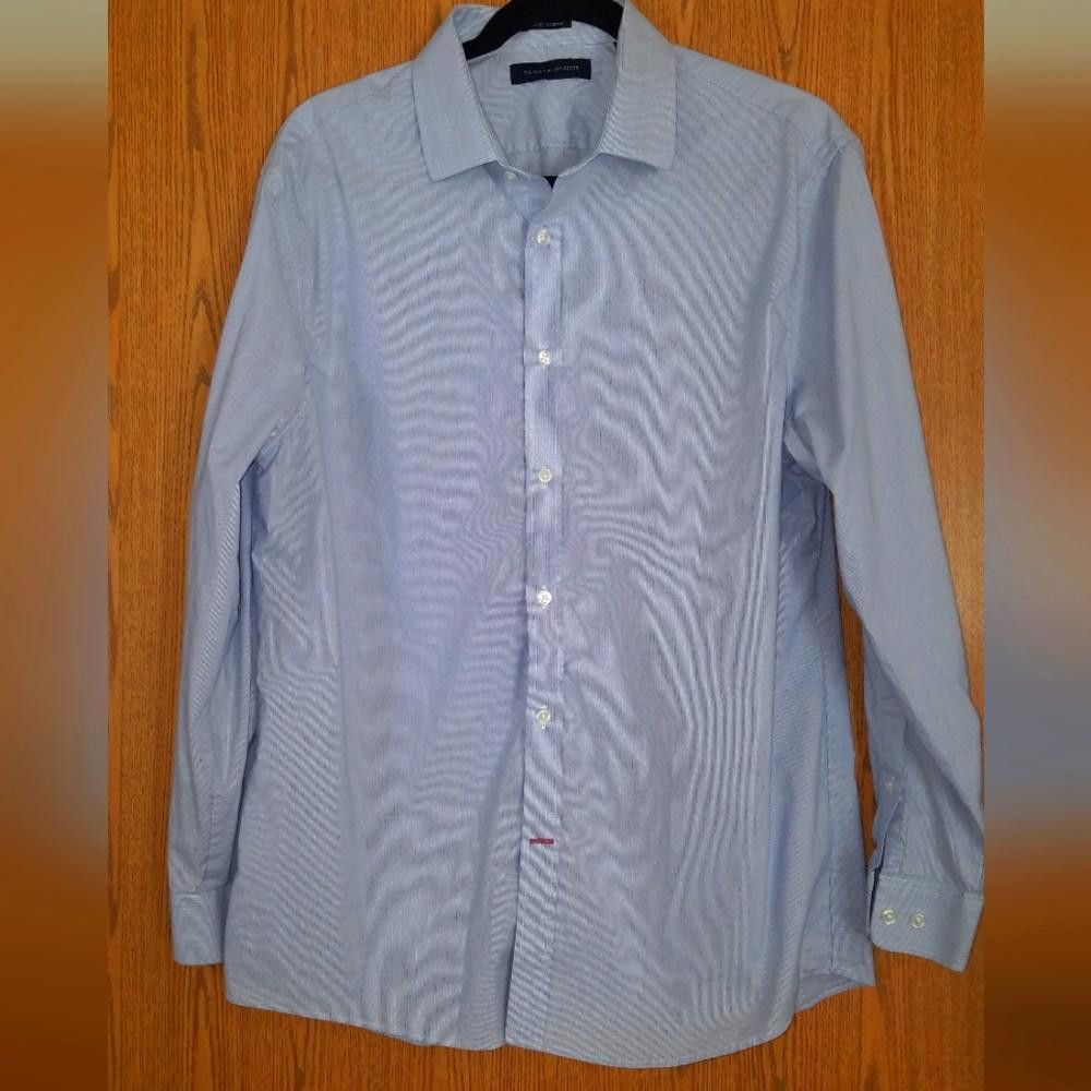 Tommy Hilfiger Tommy Hilfiger Slim Fit Shirt 16 1/2 32/33 Large Size 42R - 1 Thumbnail
