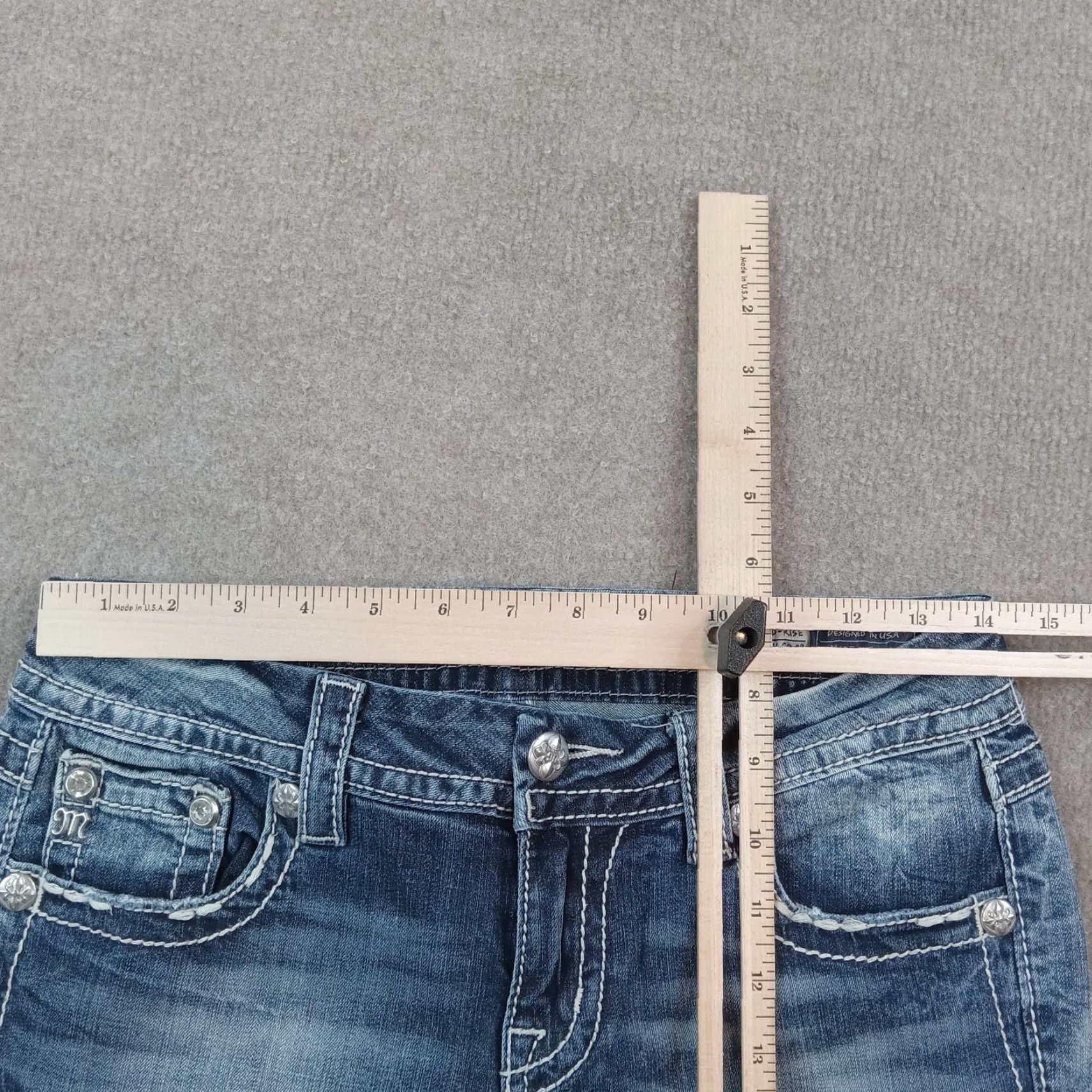 Miss Me Miss Me Blue Denim Mid-Rise Cropped Jeans Women Size 26 (28x22) Stretch Size 28" / US 6 / IT 42 - 4 Thumbnail