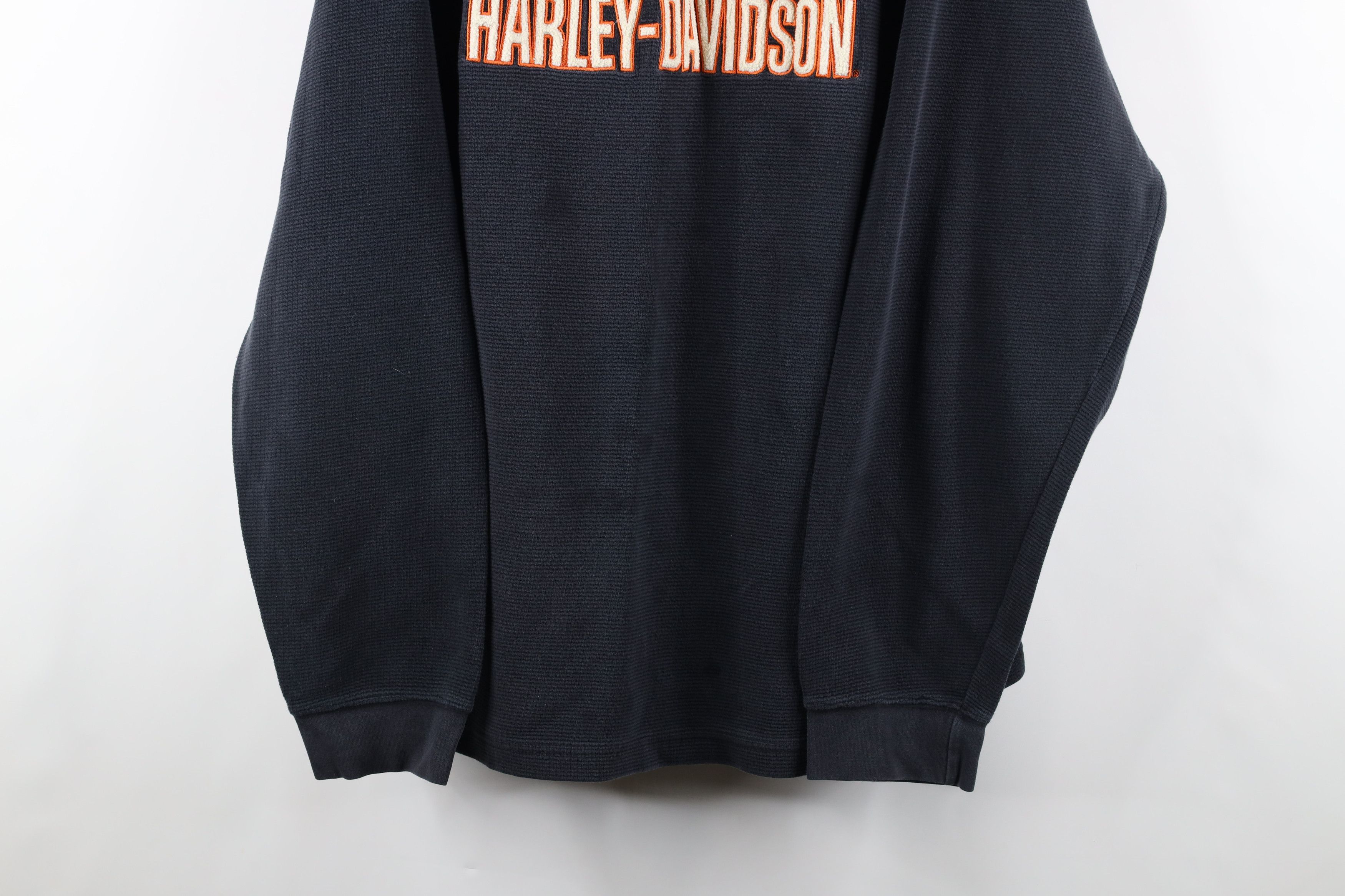 Harley Davidson × Vintage Vintage 90s Harley Davidson Waffle Knit Long Sleeve T-Shirt Size US XL / EU 56 / 4 - 3 Thumbnail