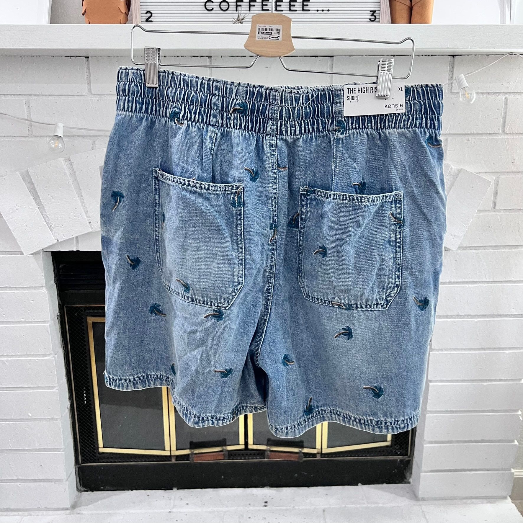 Other Kensie Jeans Palm Trees Embroidery High Rise Denim Shorts Size 38" / US 16 / IT 52 - 5 Thumbnail