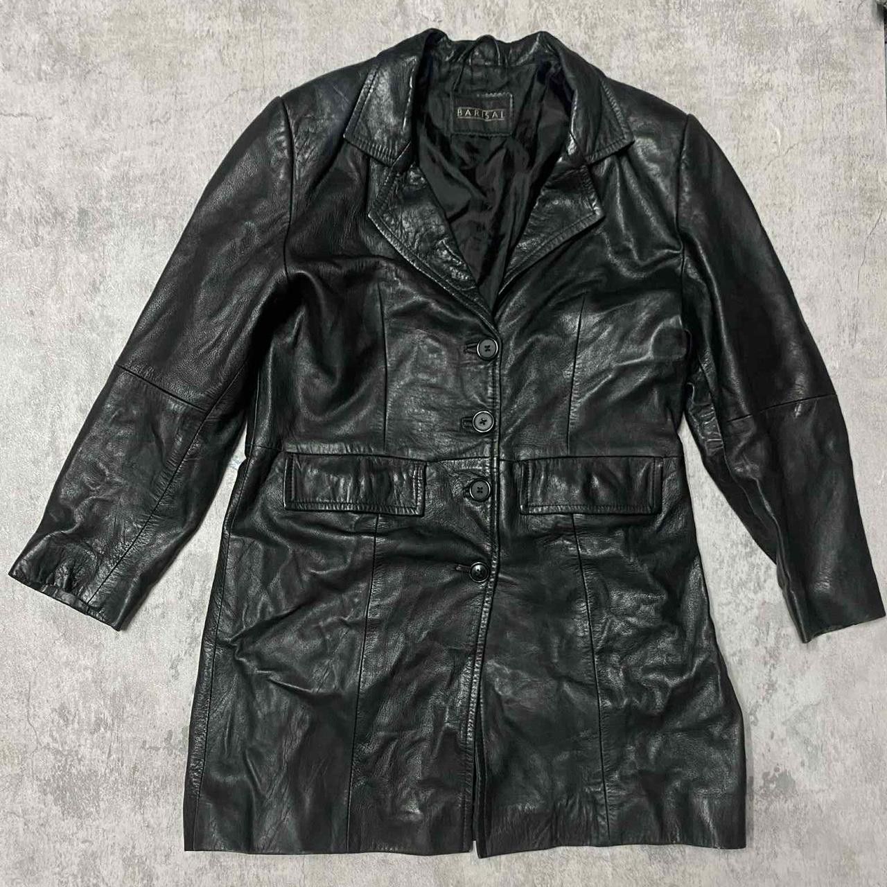 Other Black leather coat with button front and pockets leather Size ONE SIZE - 1 Thumbnail