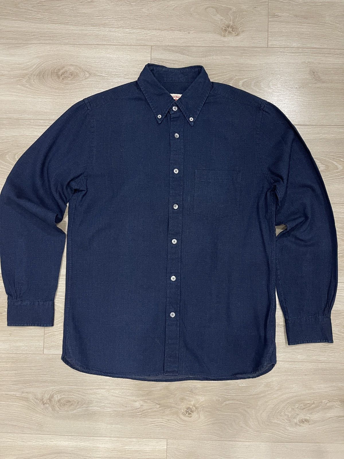 Brooks Brothers Brooks Brothers Red Fleece M Blue Textured Button Down Shirt Size US M / EU 48-50 / 2 - 5 Thumbnail