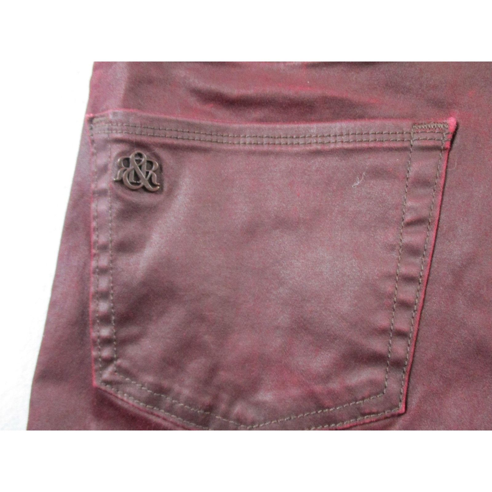 Rock & Republic Rock & Republic Jeans Womens 31 Dark Red Skinny Slim Coated Size 31" - 10 Thumbnail