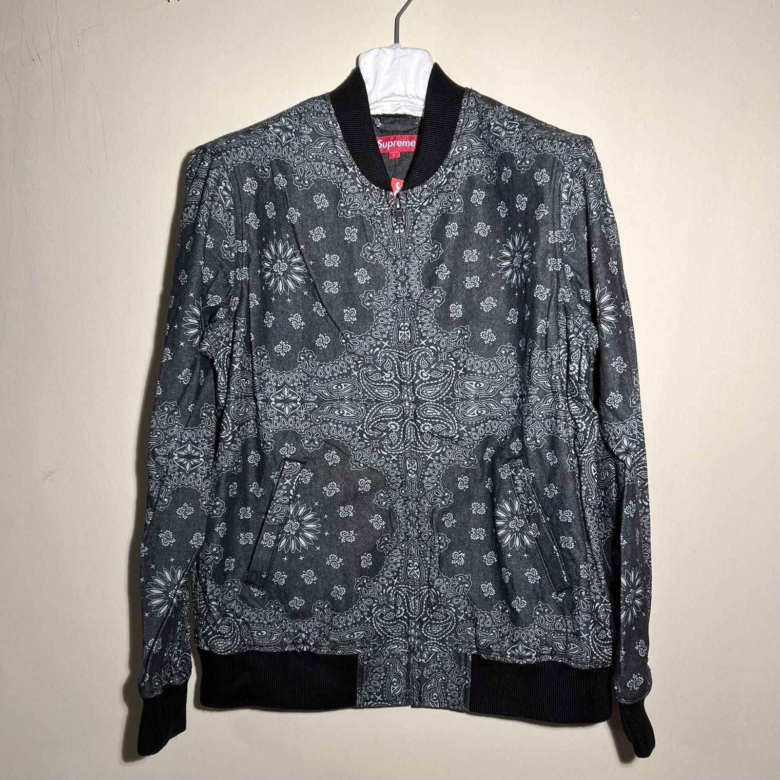 Supreme Supreme Bandana Jacquard Denim Hooded Work Jacket