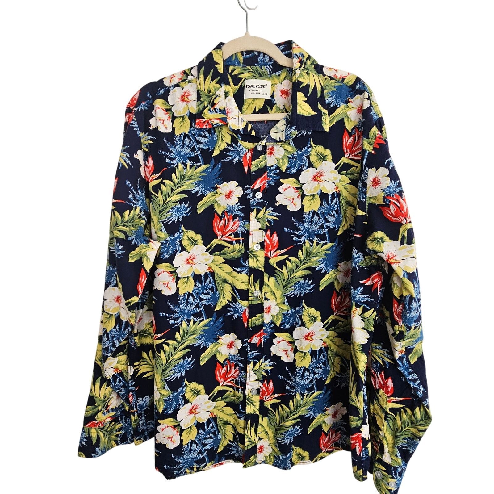 Tundra Tunevuse Mens Floral Button Shirt Size XXL Preppy Tropical Size US XXL / EU 58 / 5 - 1 Thumbnail