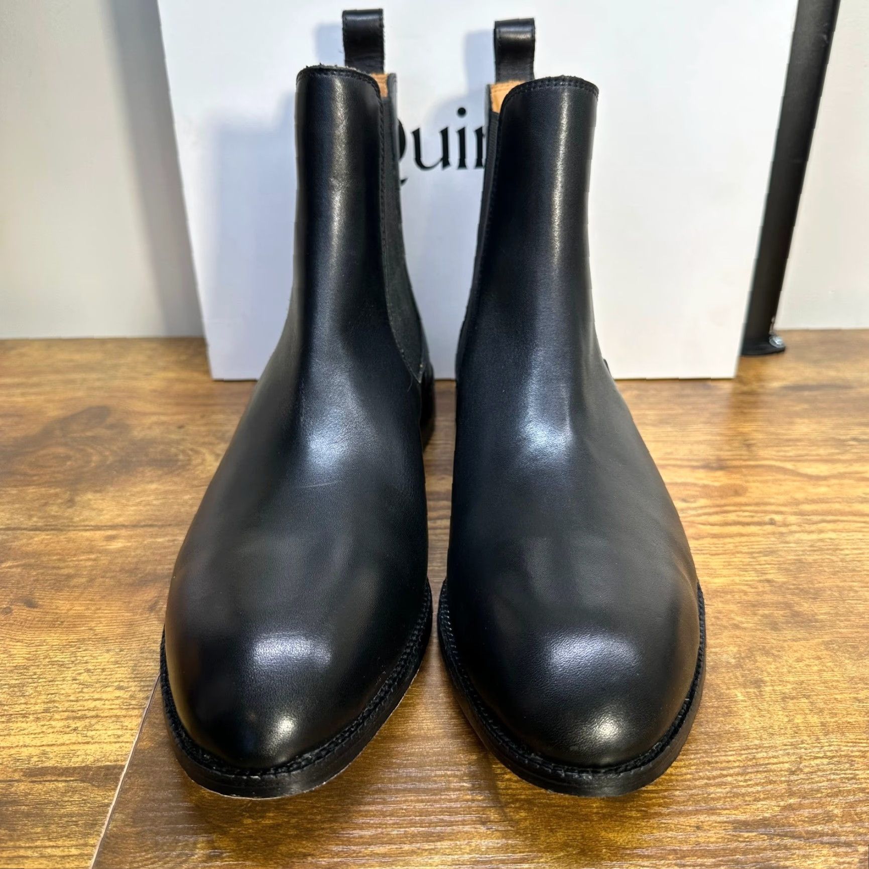 Quince Essential Leather Dress Chelsea Boots Black Mens 11.5 