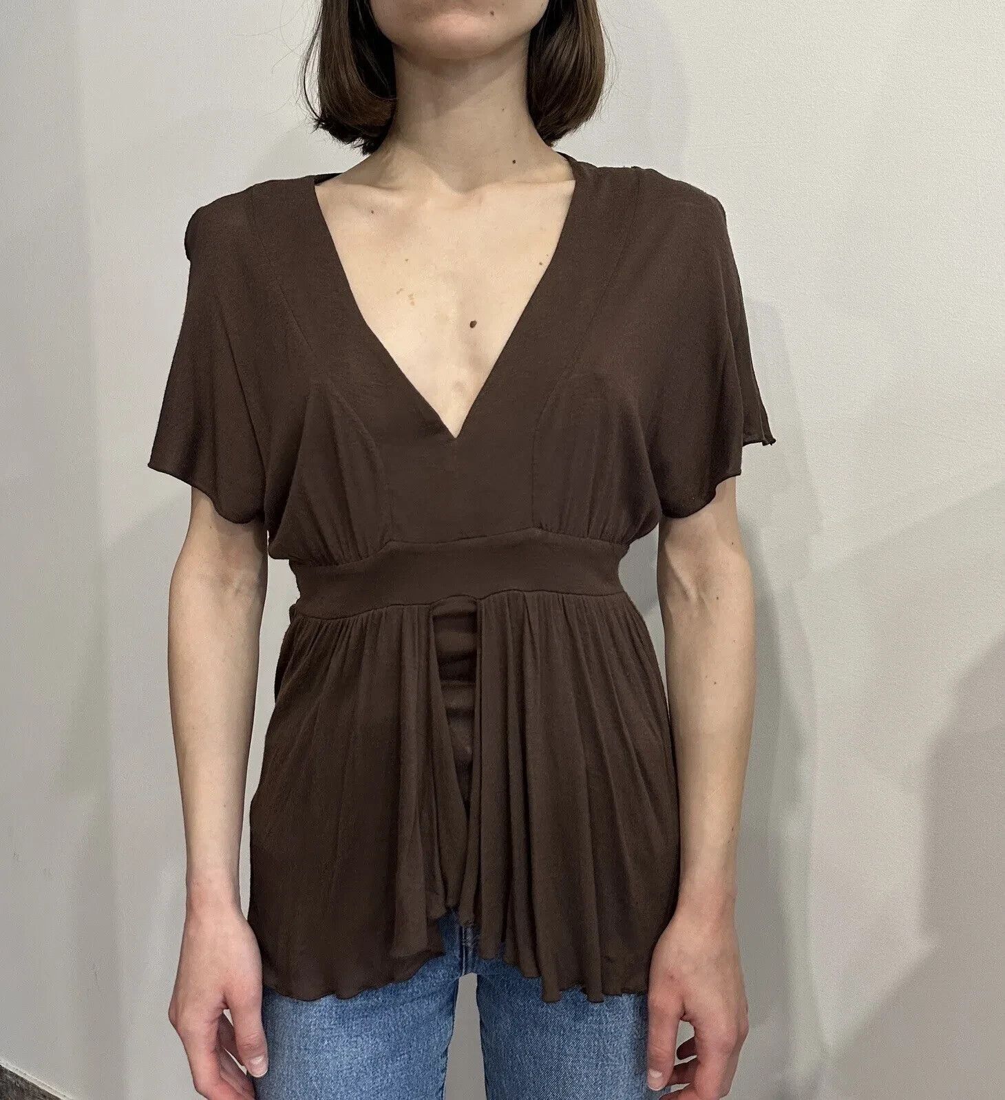 RED Valentino RED Valentino Viscose Cashmere Blend Top V-neck Size M / US 6-8 / IT 42-44 - 4 Thumbnail