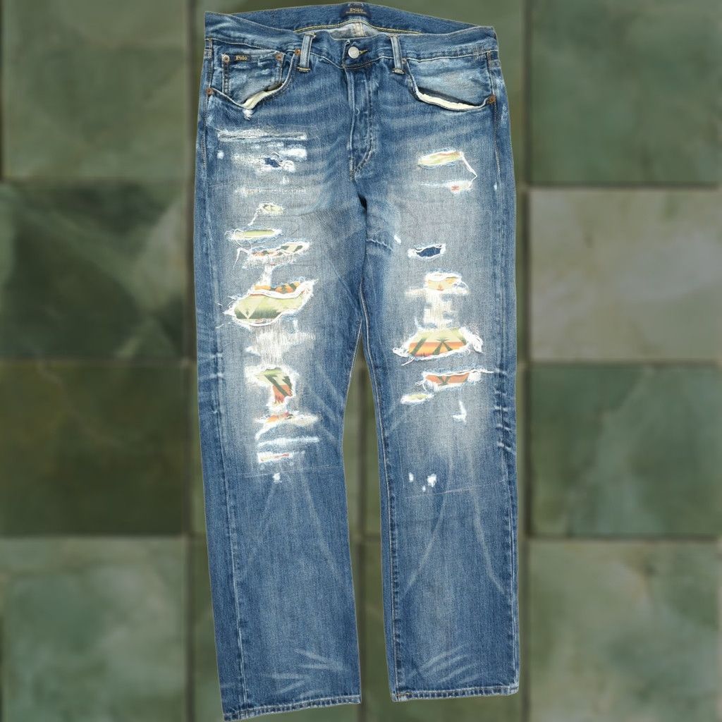 Polo Ralph Lauren Polo Ralph Lauren VARICK Slim Straight Jeans Blue 33x30 Mens Aztec Pattern Vintage No Size US XS / EU 42 / 0 - 1 Thumbnail